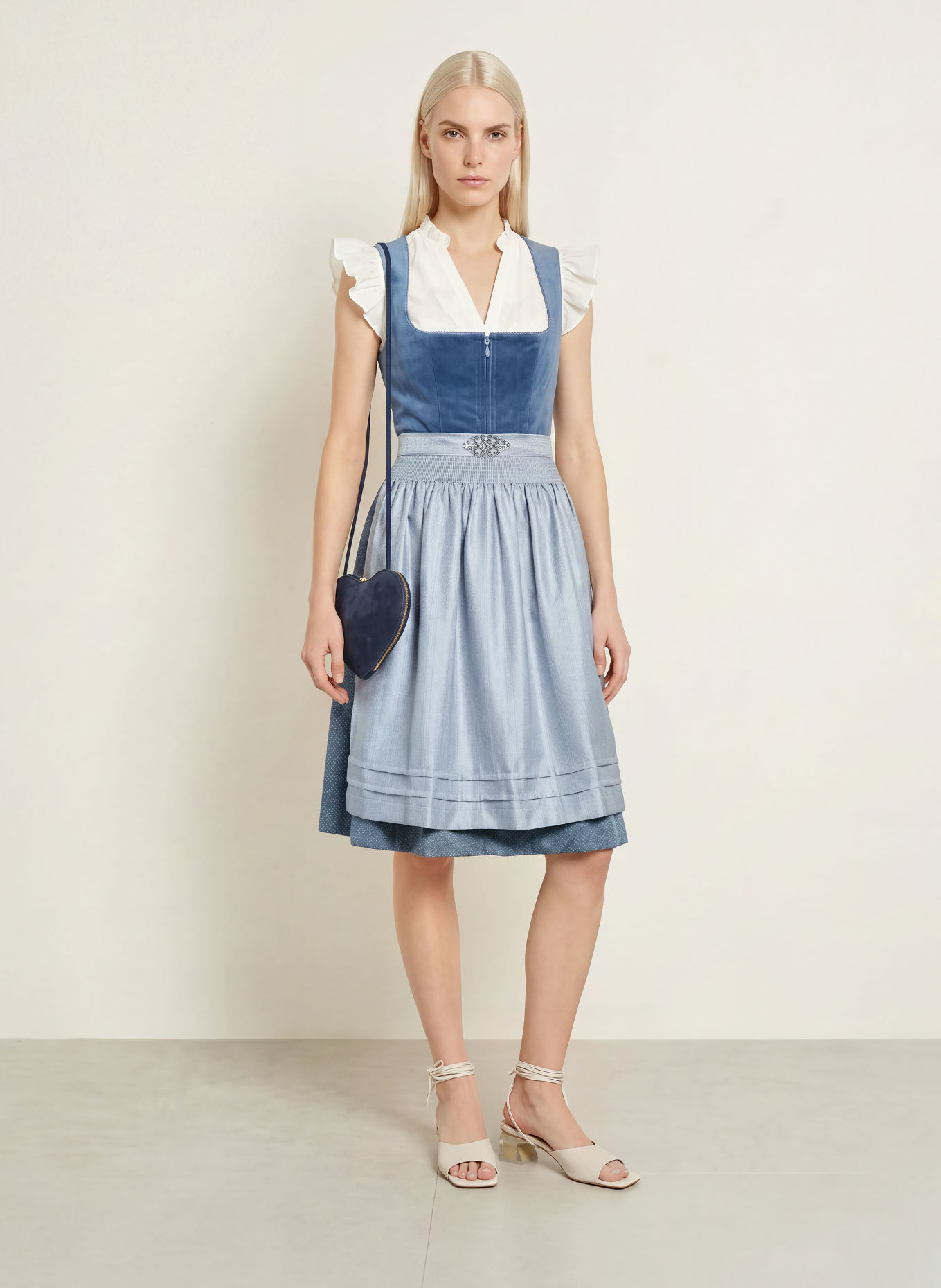 KRÜGER AURELA Dirndl: LIGHT BLUE / BLUE GRAY