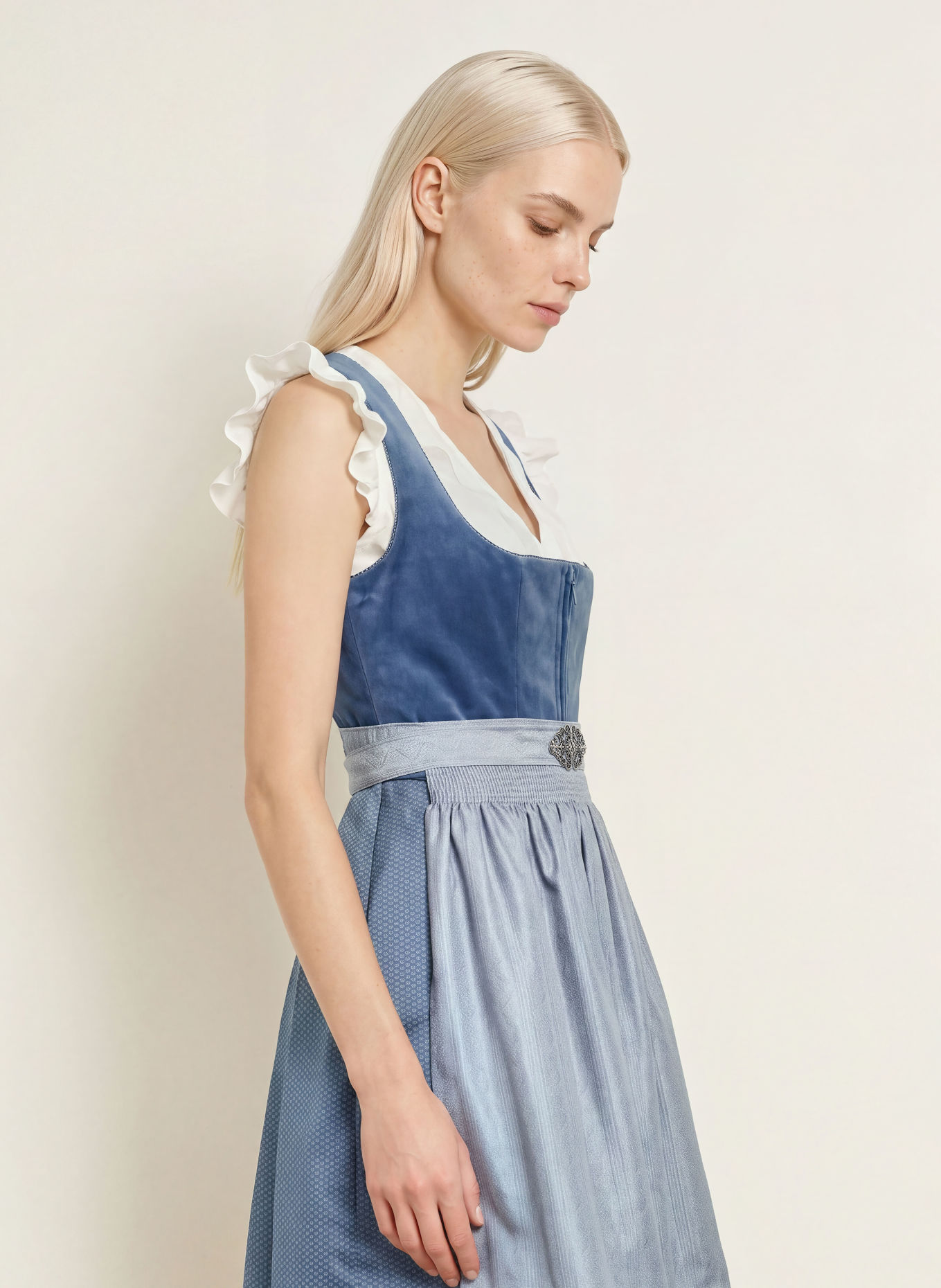 KRÜGER AURELA Dirndl: LIGHT BLUE / BLUE GRAY