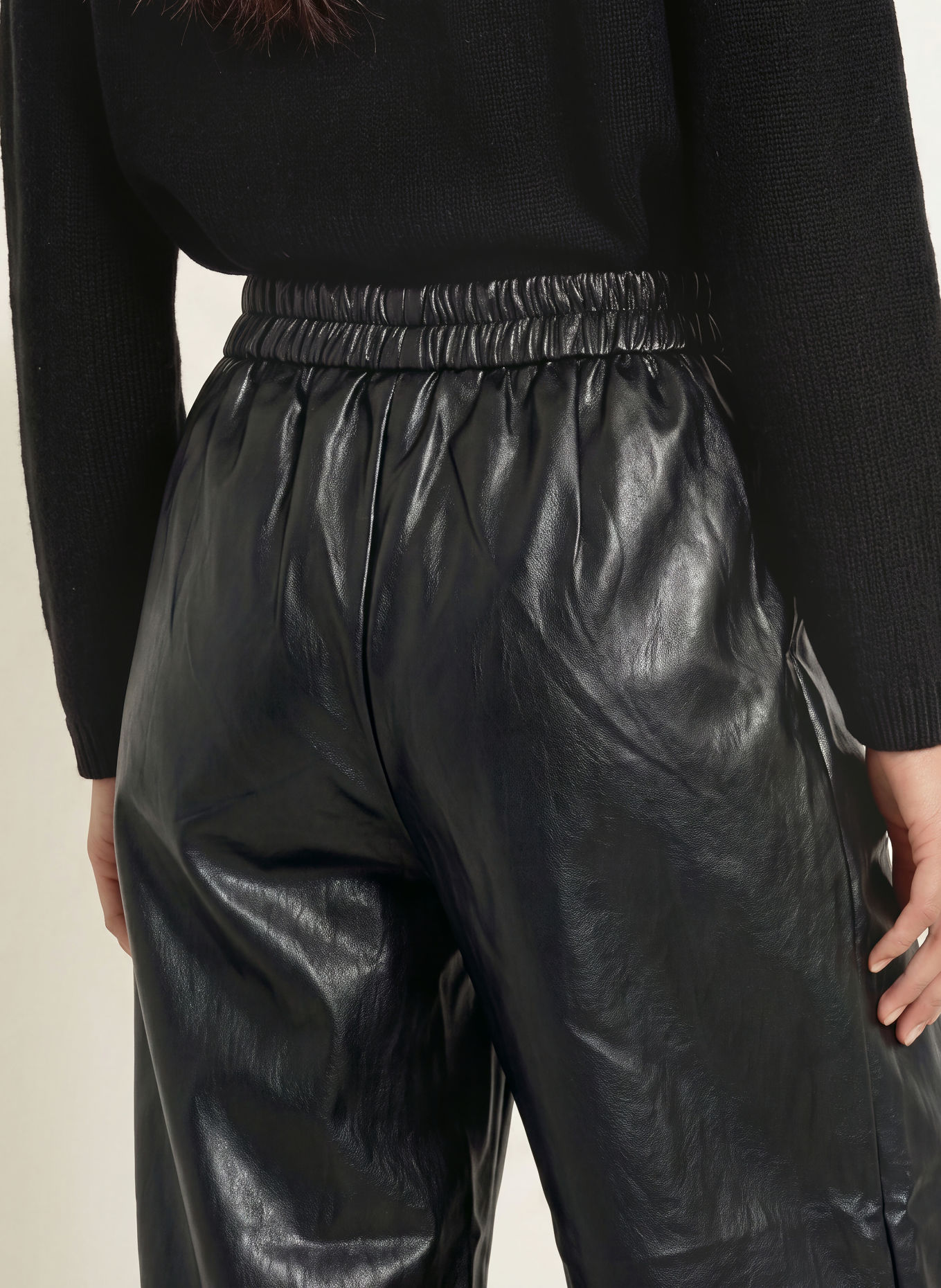 co'couture Hose GITTCC in Lederoptik: SCHWARZ