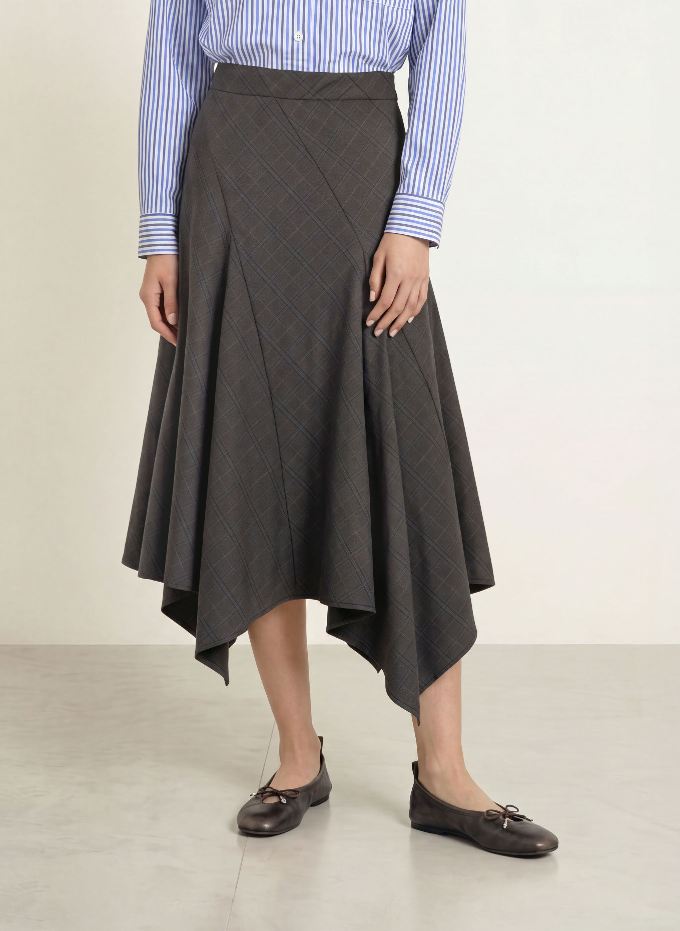 co'couture Sukně ELORACC: TMAVĚ ŠEDÁ / SVĚTLE ŠEDÁ / TMAVĚ MODRÁ