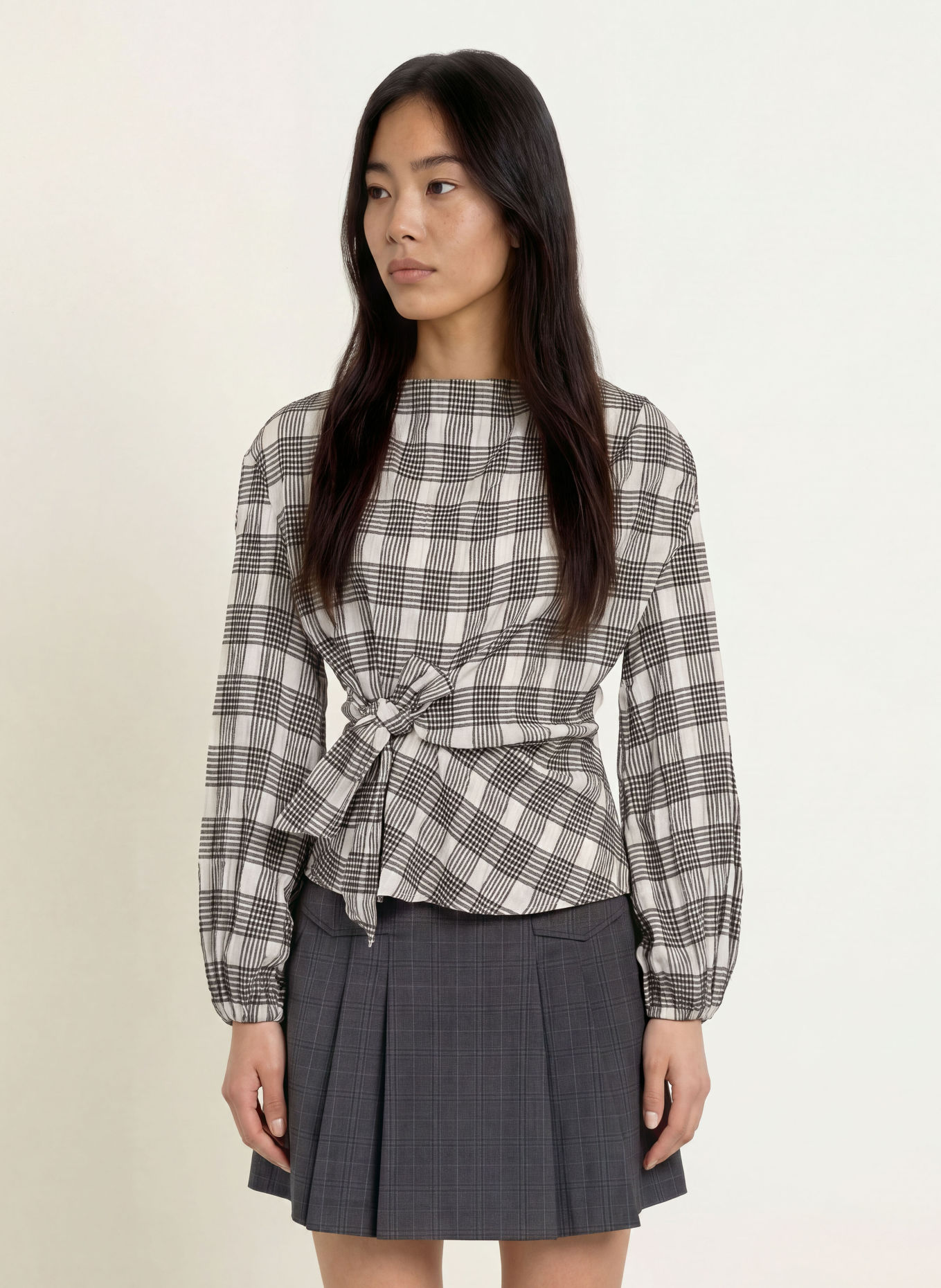 co'couture Blusenshirt CHANDLERCC: HELLGRAU / DUNKELGRAU / GRAU