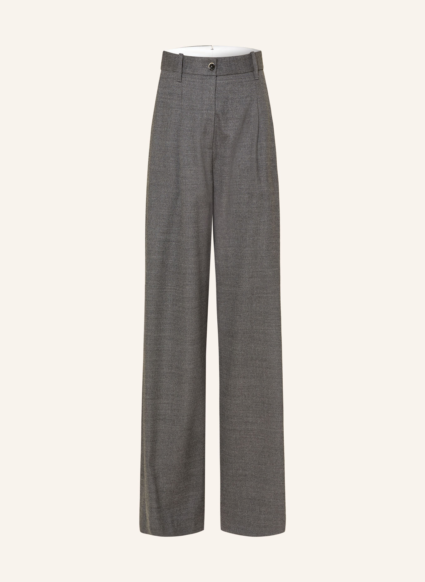 nine:inthe:morning PETRA wide-leg trousers made of flannel: GRAY