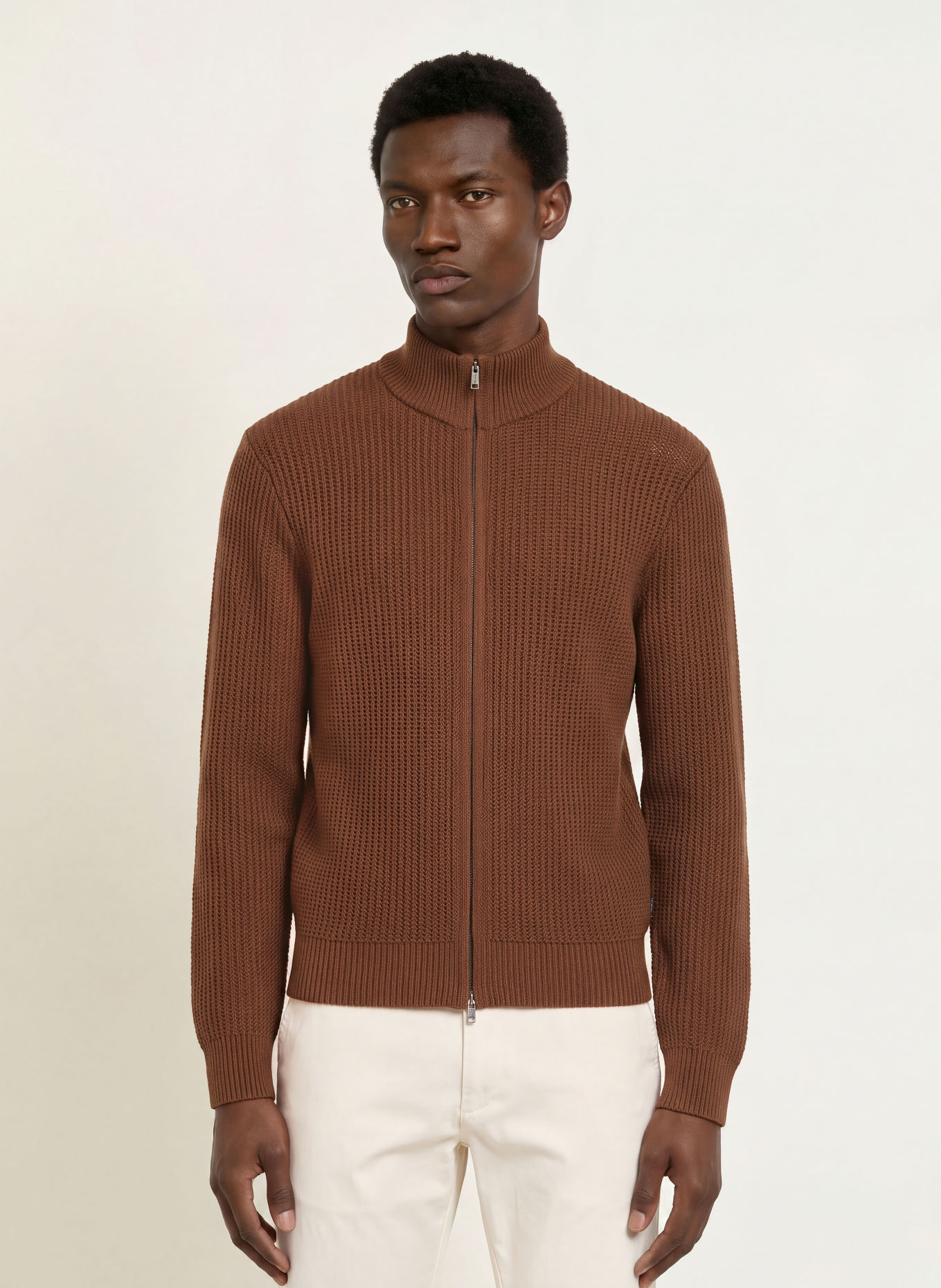 BOSS FIOCCO Cardigan: BROWN