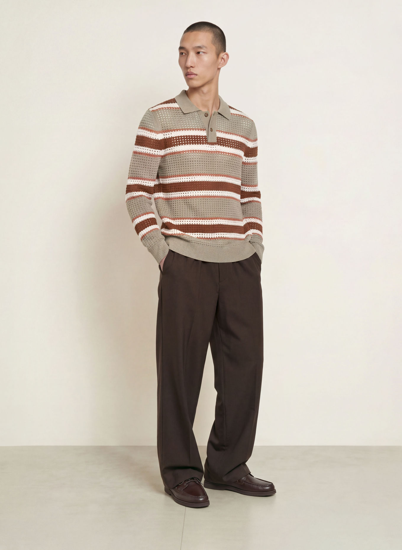 BOSS Pullover FINCENZO: BRAUN / ECRU / TAUPE