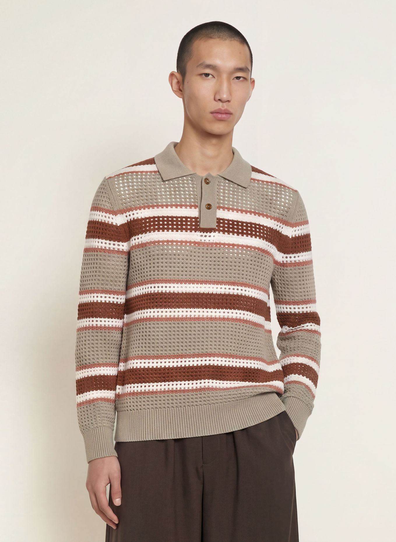 BOSS Pullover FINCENZO: BRAUN / ECRU / TAUPE