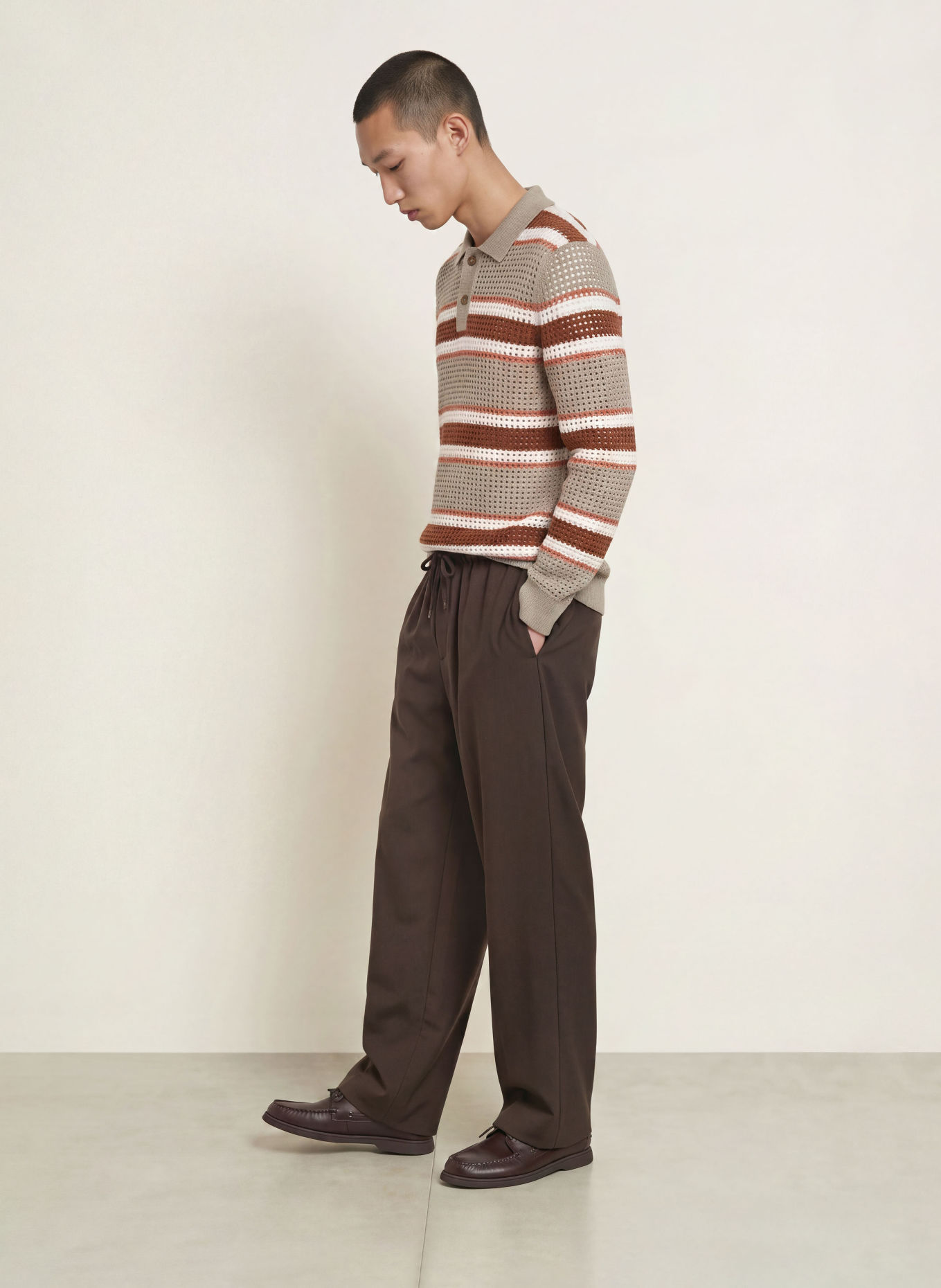 BOSS Pullover FINCENZO: BRAUN / ECRU / TAUPE