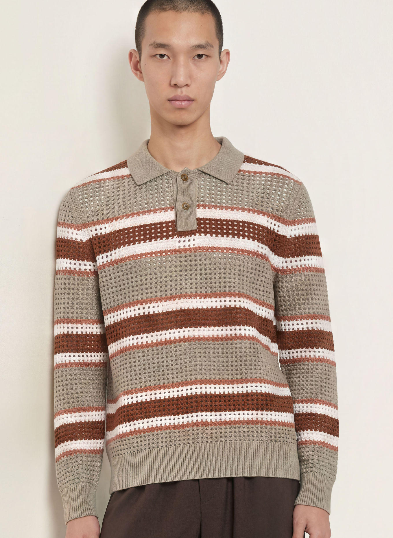 BOSS Pullover FINCENZO: BRAUN / ECRU / TAUPE