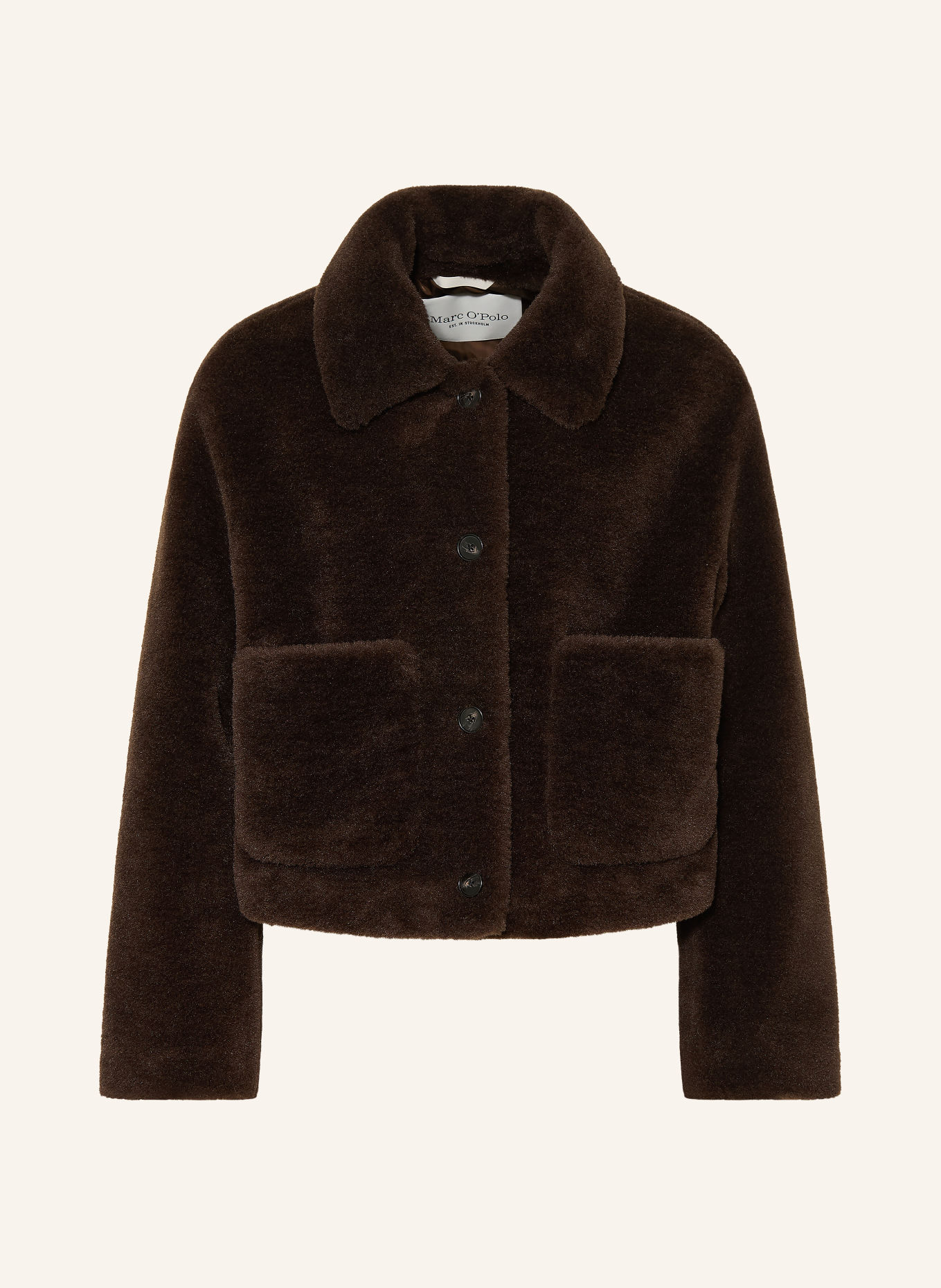 Marc O'Polo Faux Fur Jacket: DARK BROWN