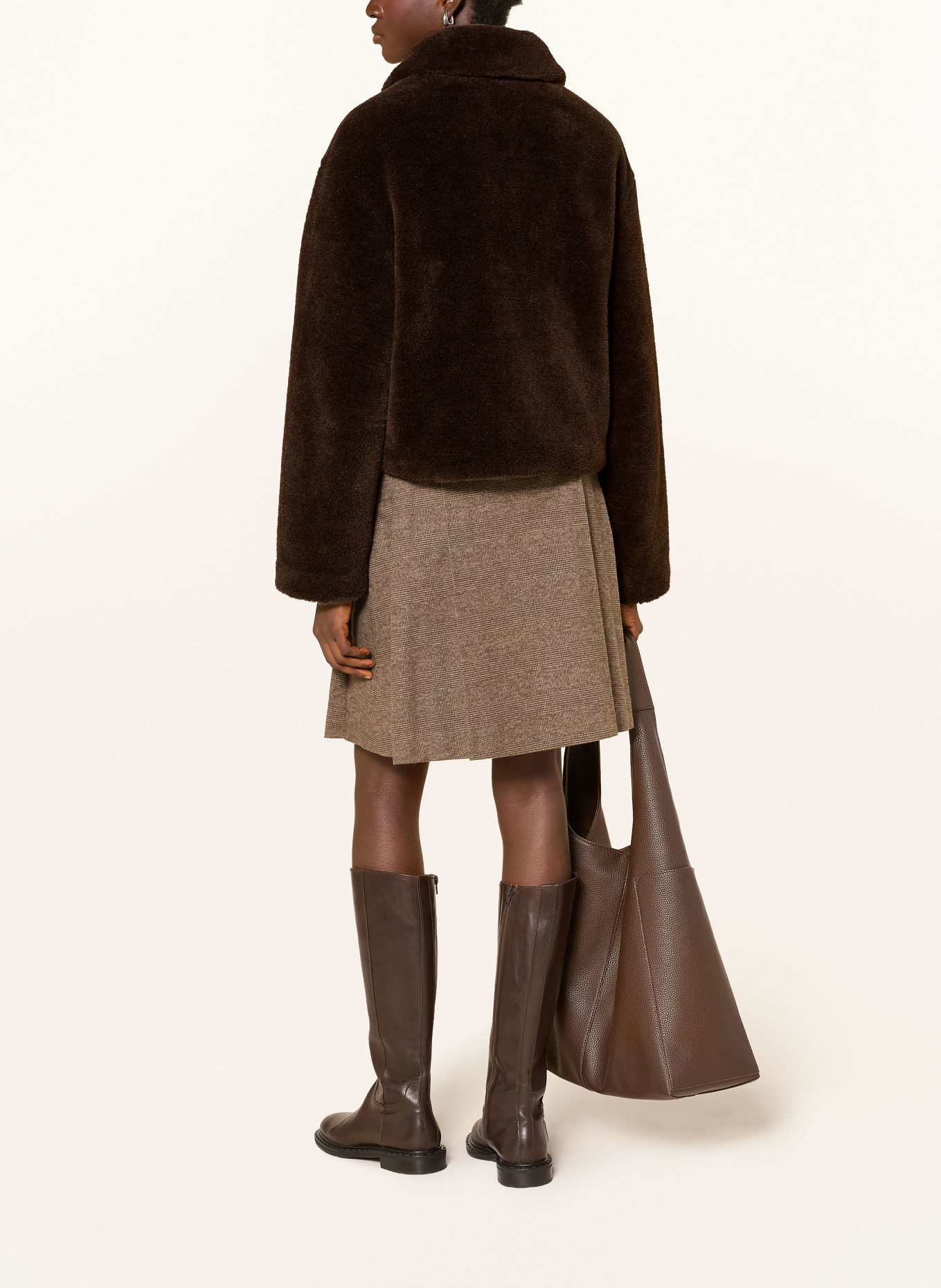 Marc O'Polo Faux Fur Jacket: DARK BROWN