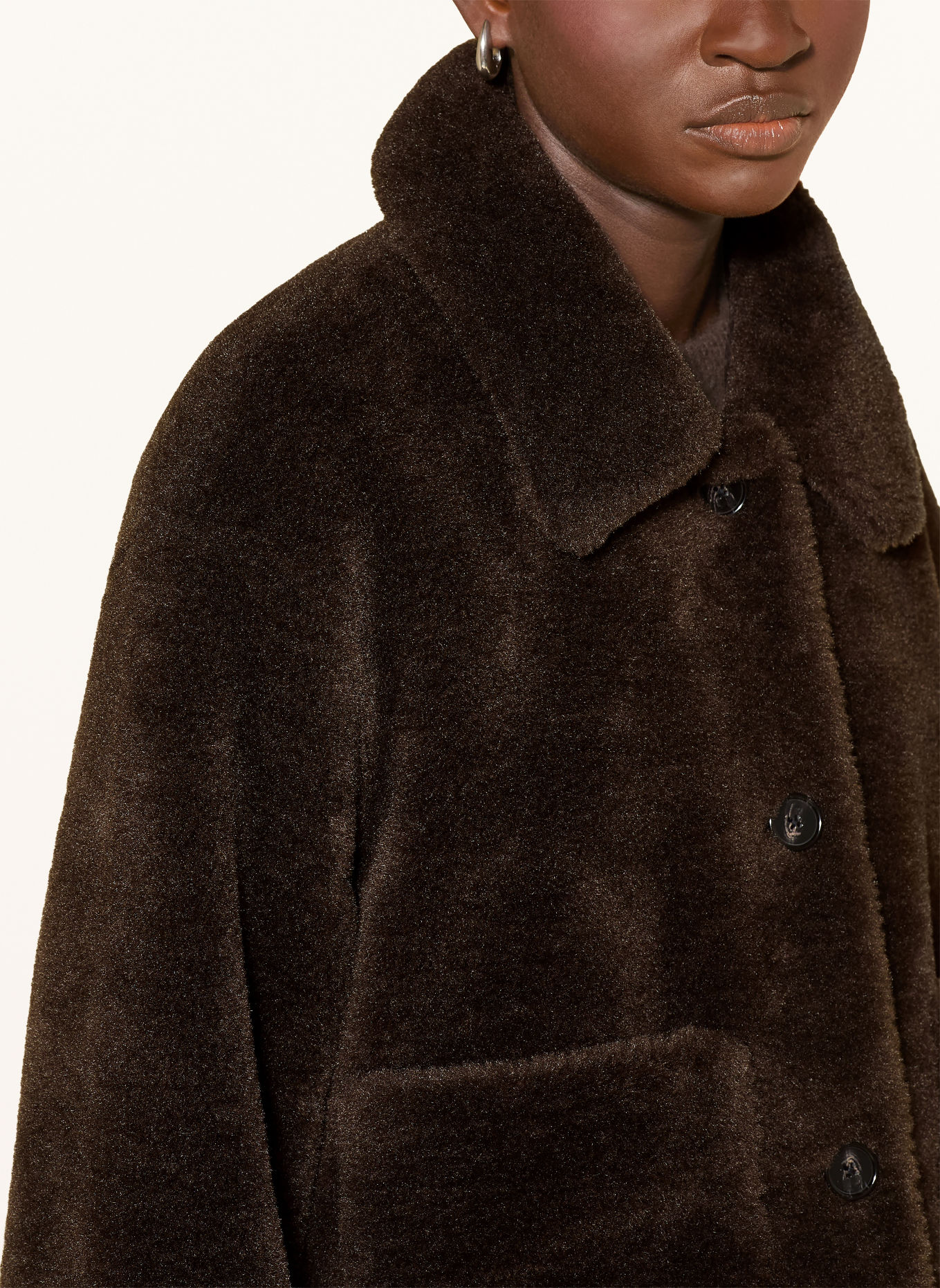Marc O'Polo Faux Fur Jacket: DARK BROWN