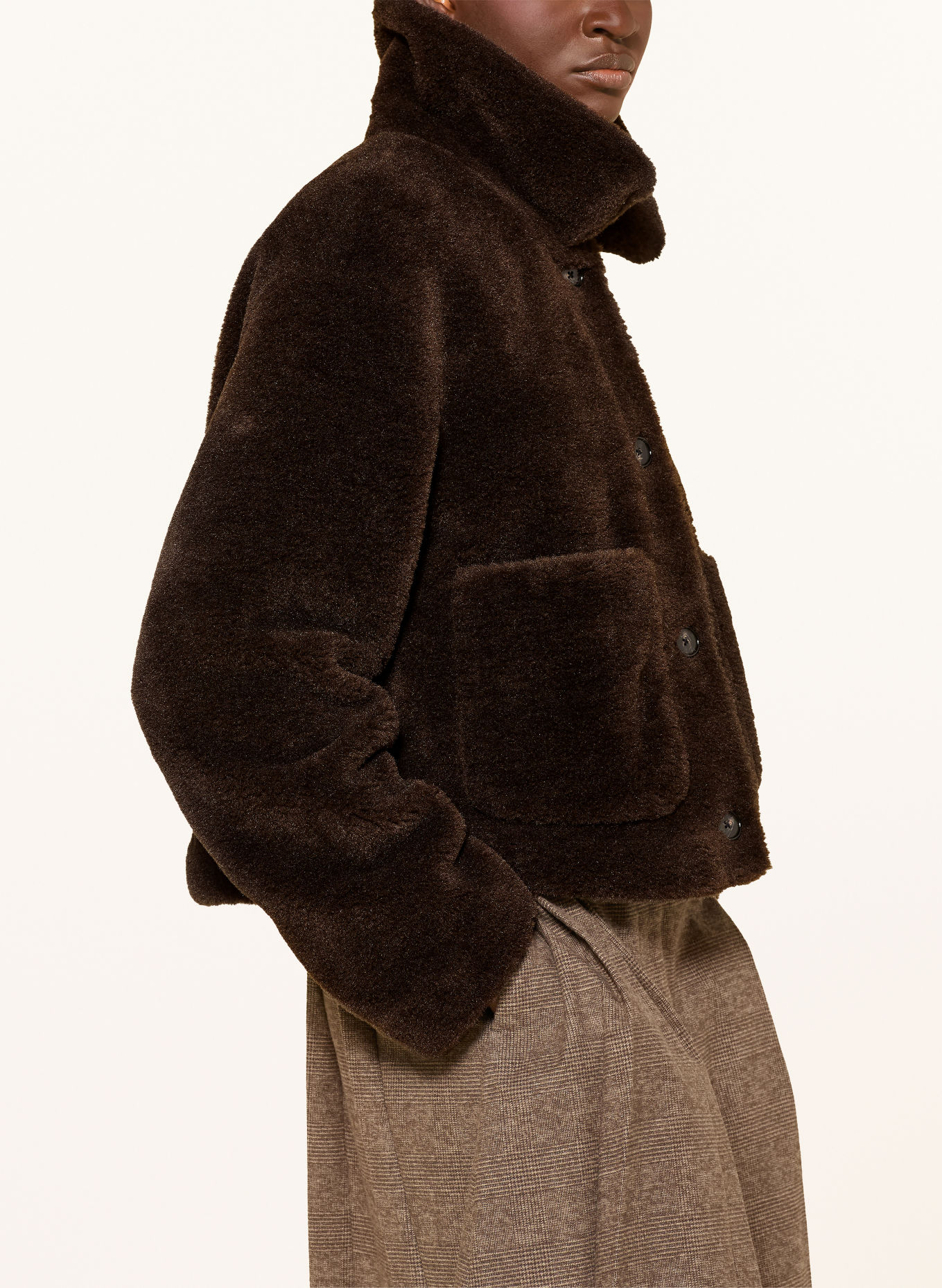 Marc O'Polo Faux Fur Jacket: DARK BROWN