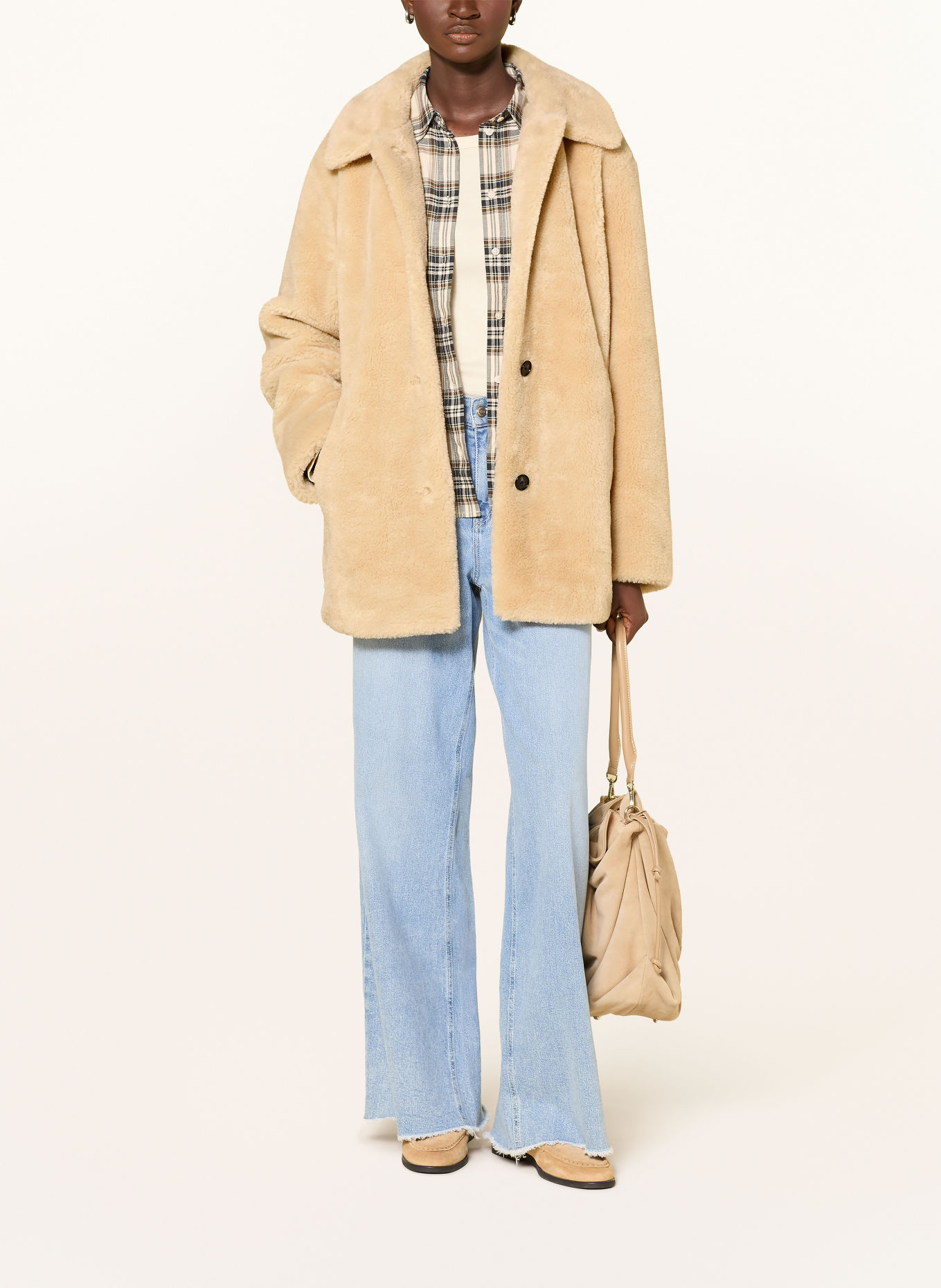 Marc O'Polo Faux Fur Jacket: BEIGE