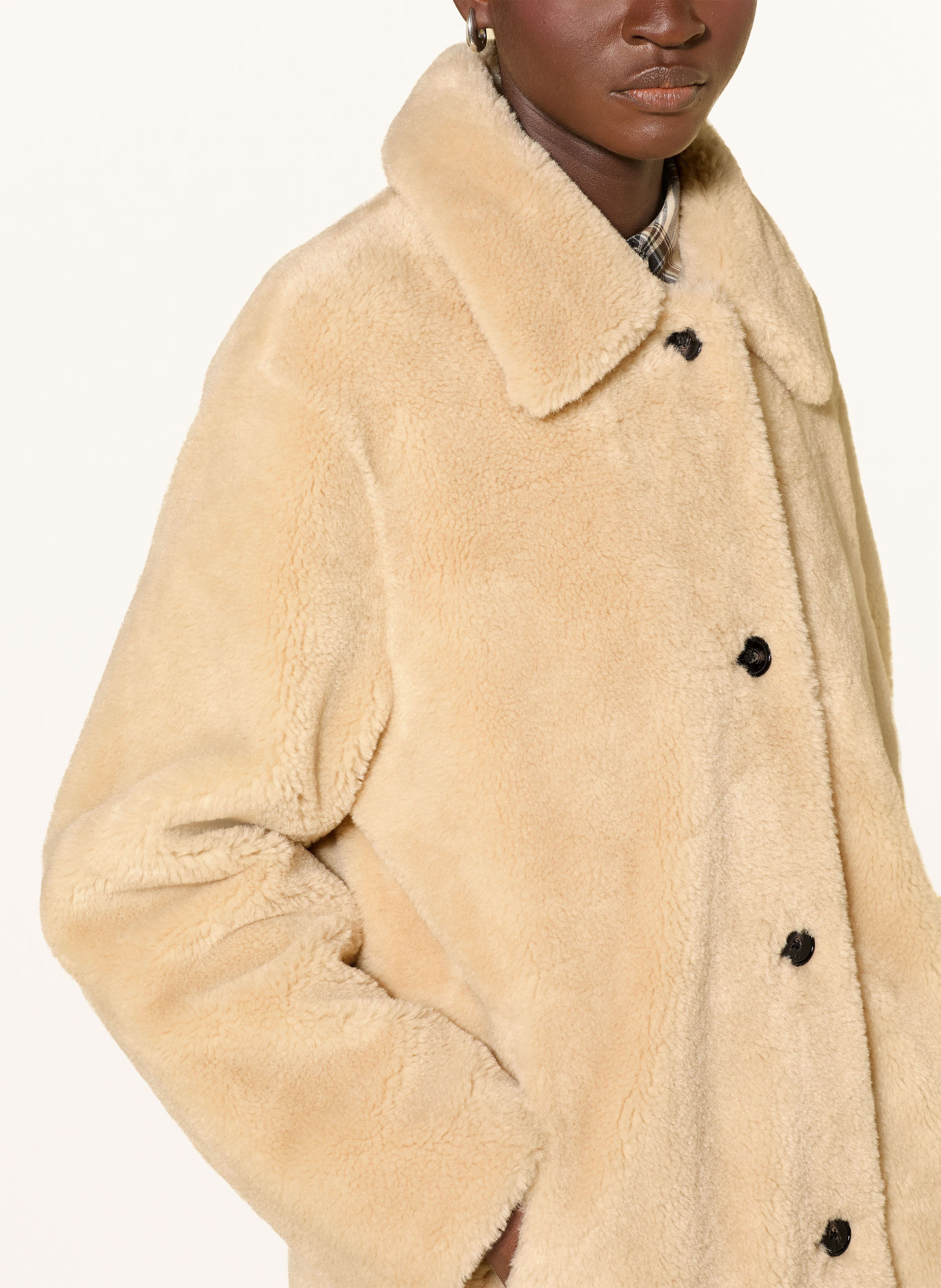 Marc O'Polo Faux Fur Jacket: BEIGE