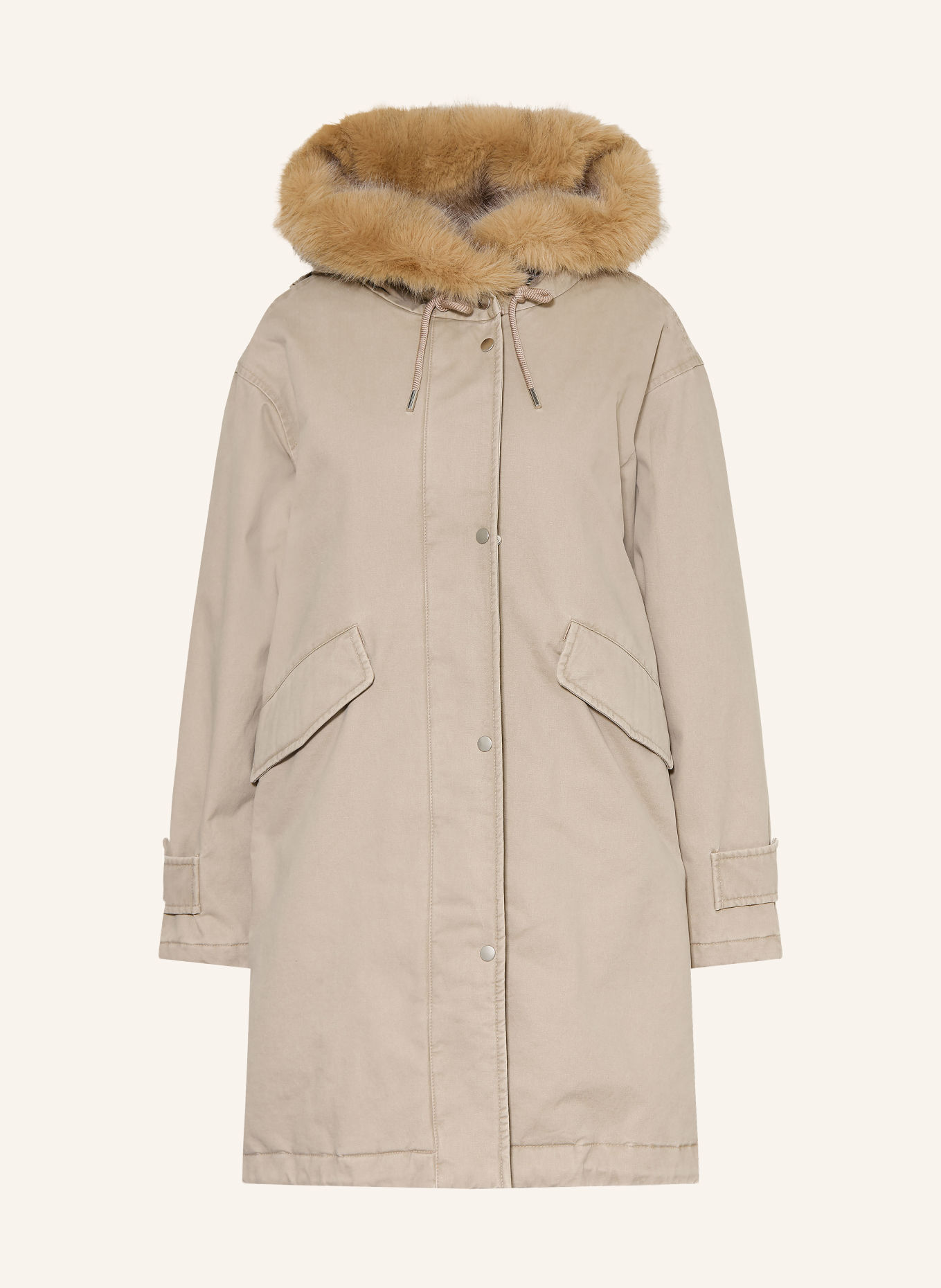 Marc O'Polo Coat with removable faux fur: BEIGE