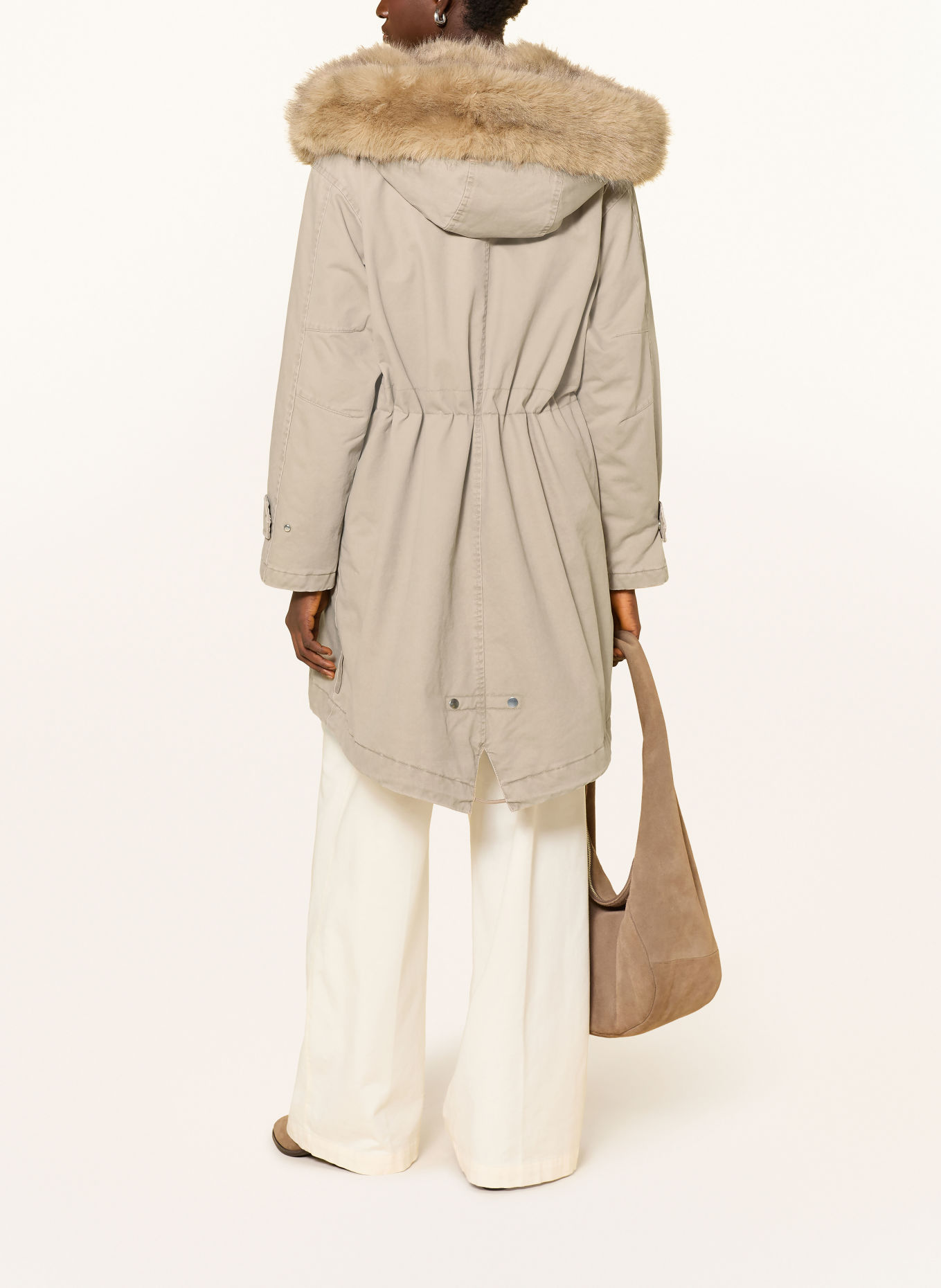 Marc O'Polo Coat with removable faux fur: BEIGE