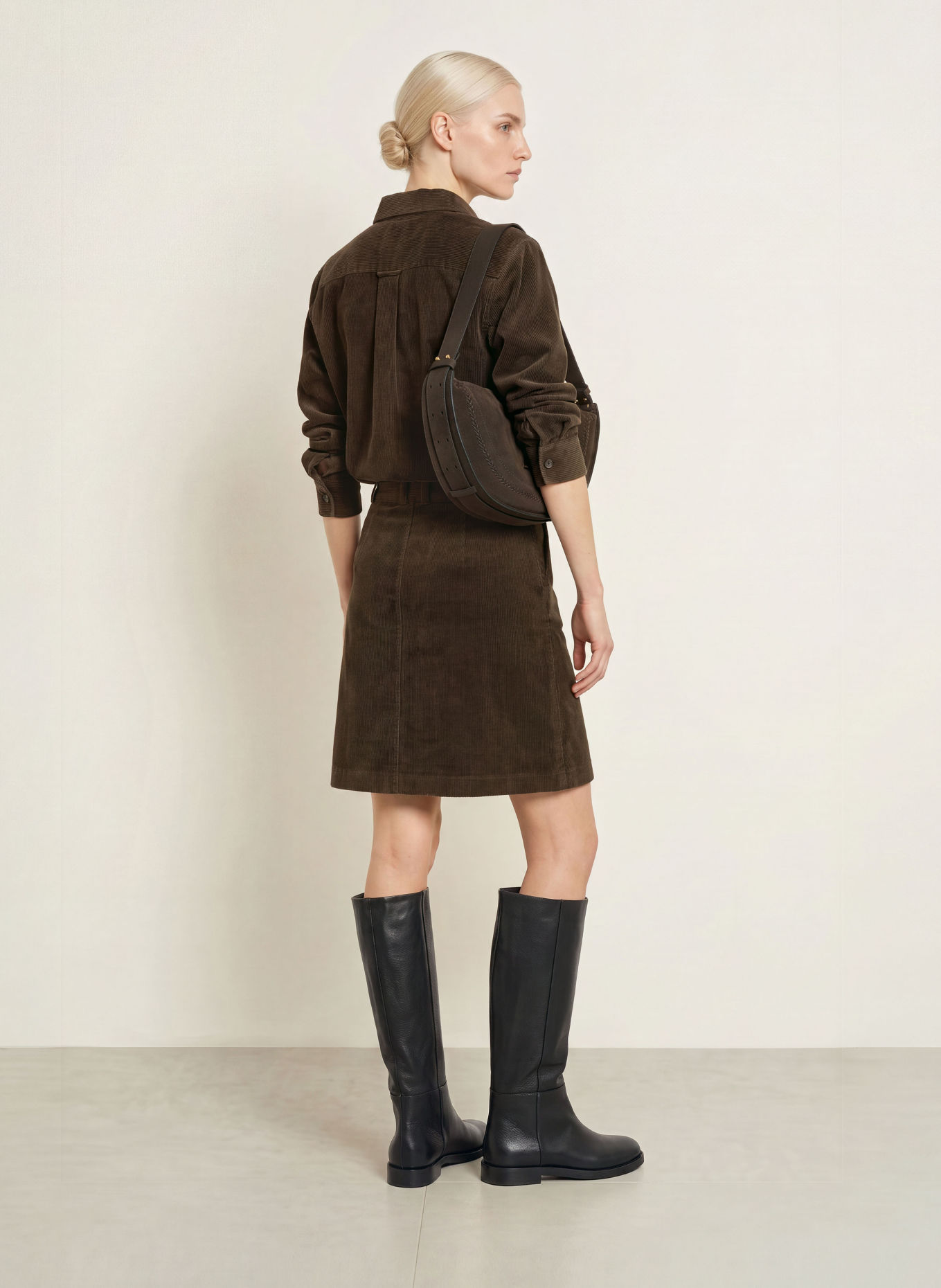 Marc O'Polo Corduroyrok: MARRON FONCÉ