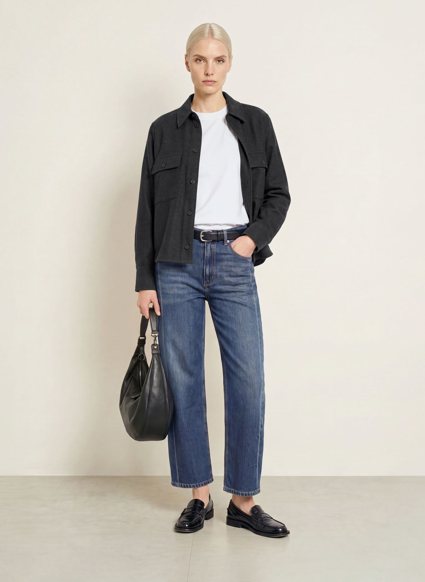 Marc O'Polo Flanell-Overshirt: SCHWARZ