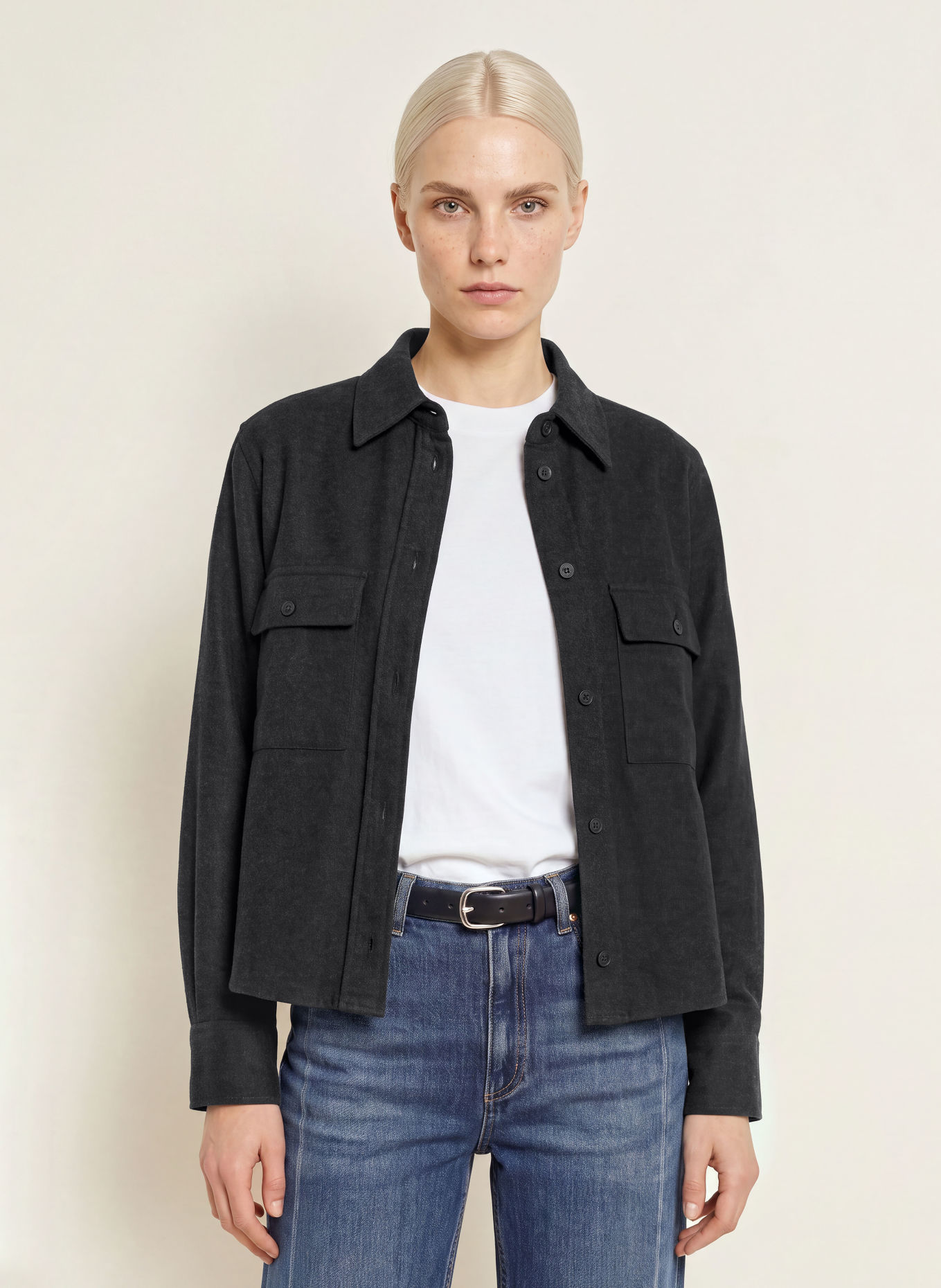 Marc O'Polo Flanell-Overshirt: SCHWARZ
