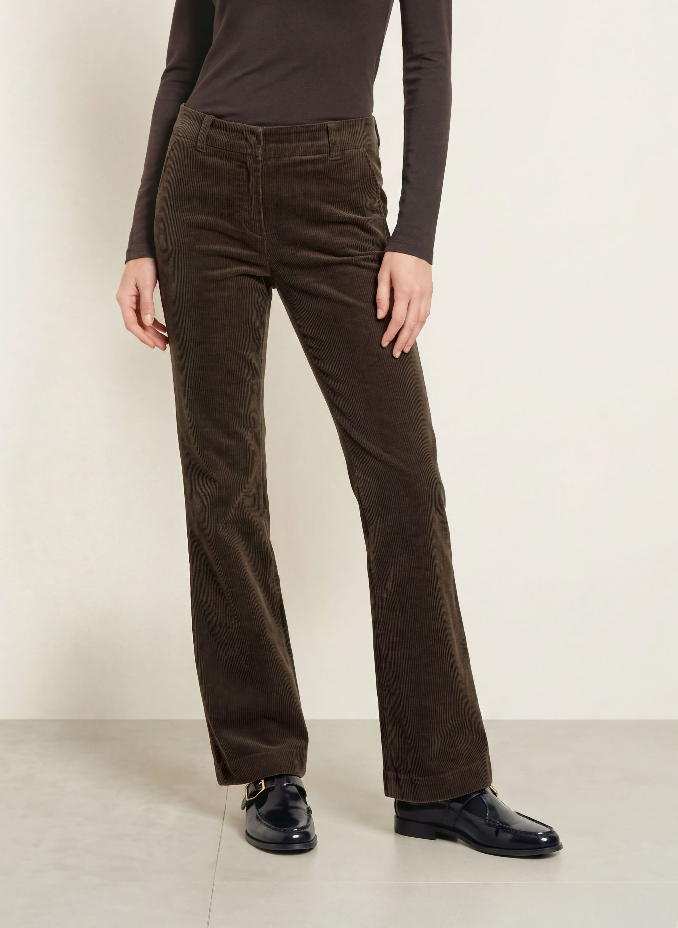 Marc O'Polo Pantaloni bootcut din velur: MARO ÎNCHIS