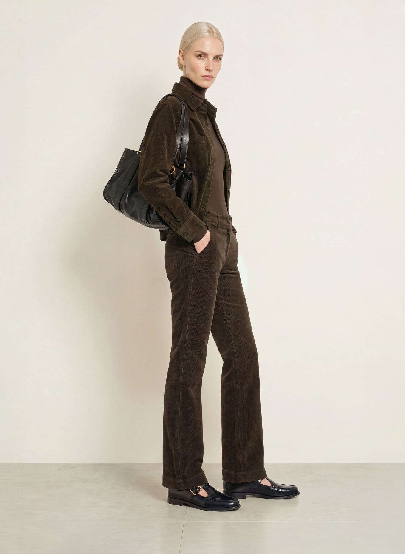 Marc O'Polo Pantaloni bootcut din velur: MARO ÎNCHIS