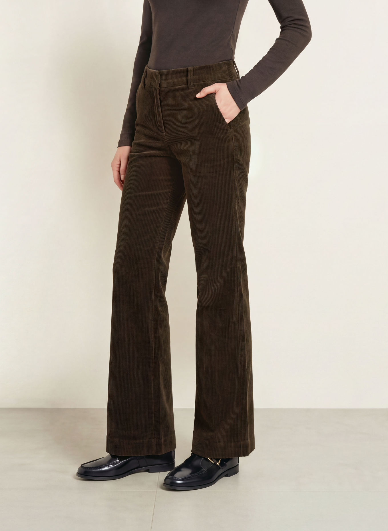 Marc O'Polo Pantaloni bootcut din velur: MARO ÎNCHIS