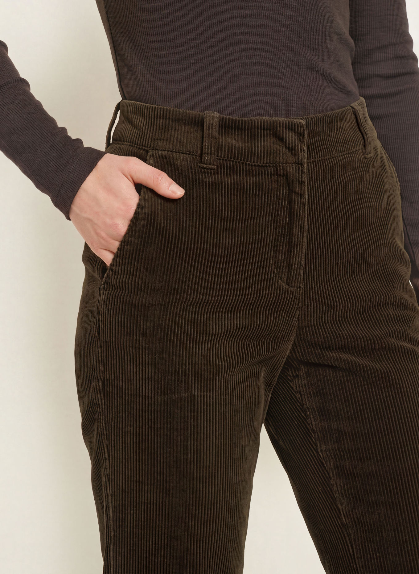 Marc O'Polo Pantaloni bootcut din velur: MARO ÎNCHIS
