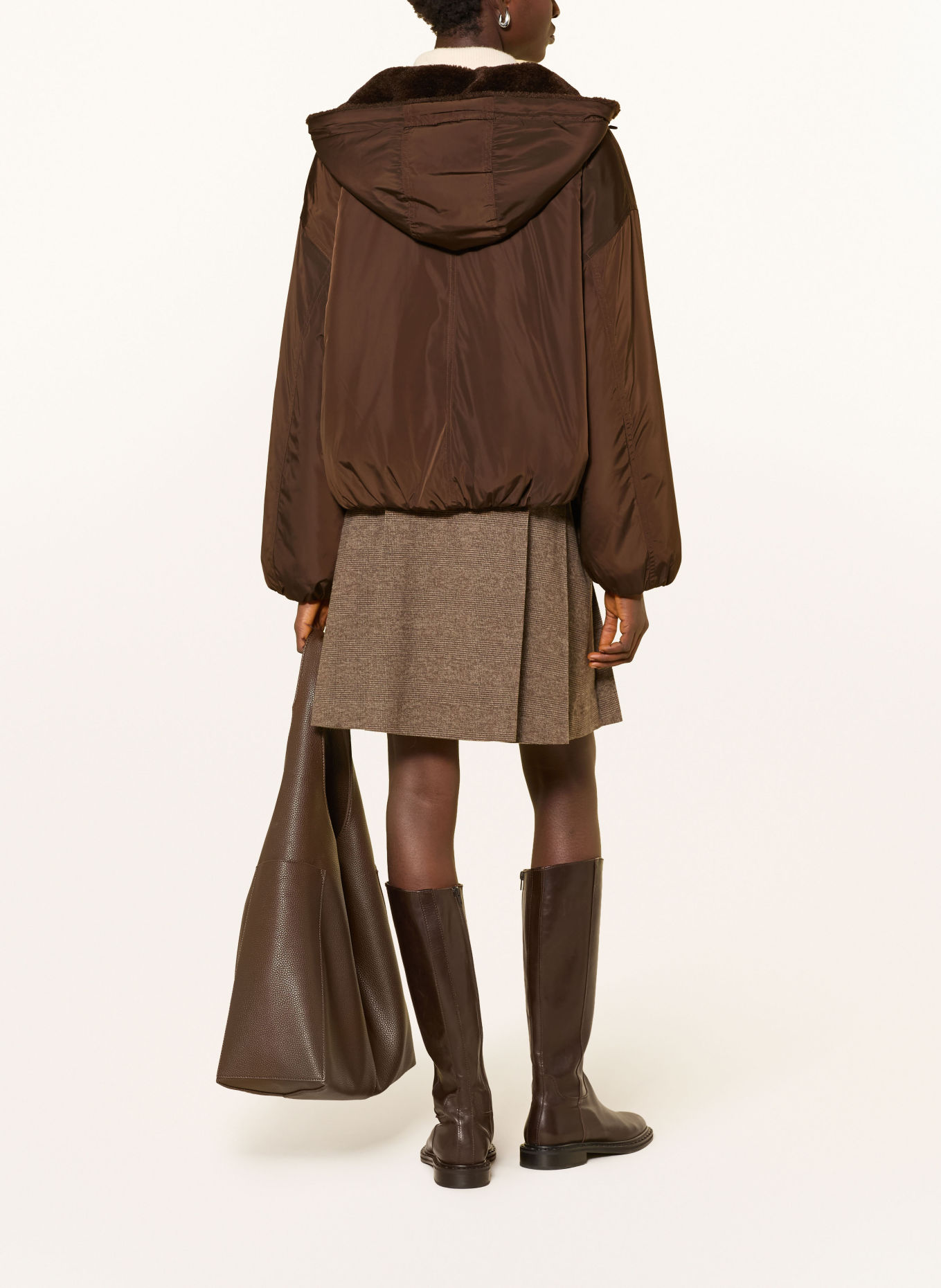 Marc O'Polo Reversible faux fur jacket: DARK BROWN