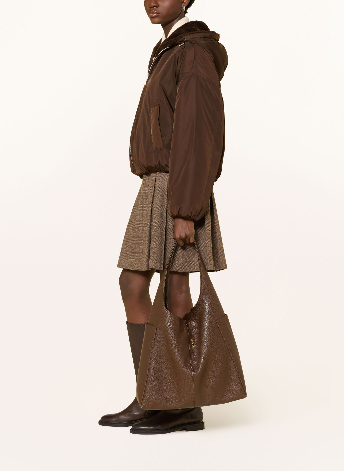 Marc O'Polo Reversible faux fur jacket: DARK BROWN
