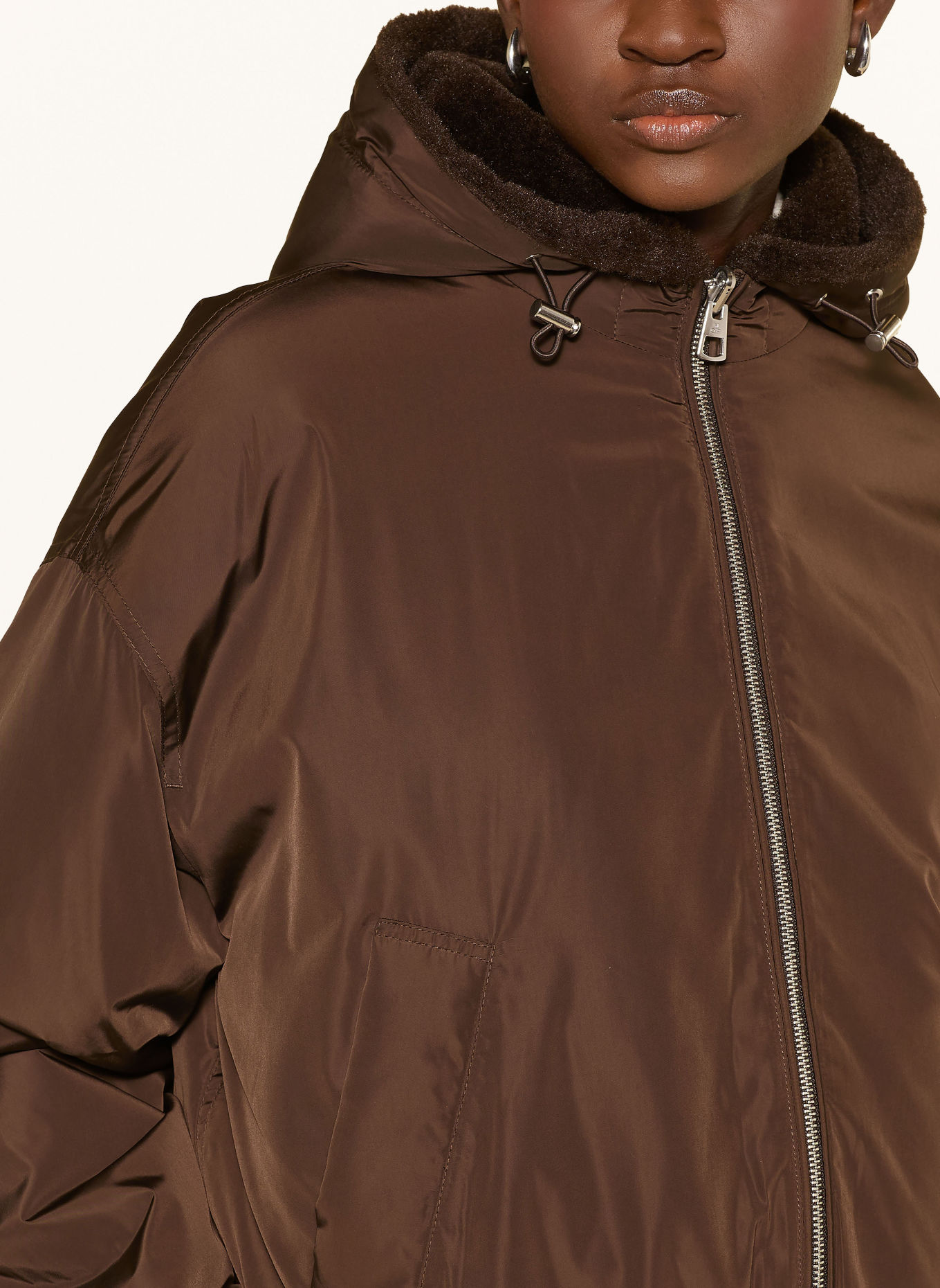 Marc O'Polo Reversible faux fur jacket: DARK BROWN