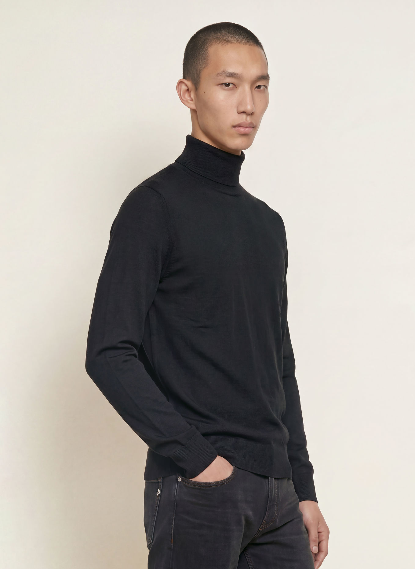 BOSS MUSSO Turtleneck sweater: BLACK
