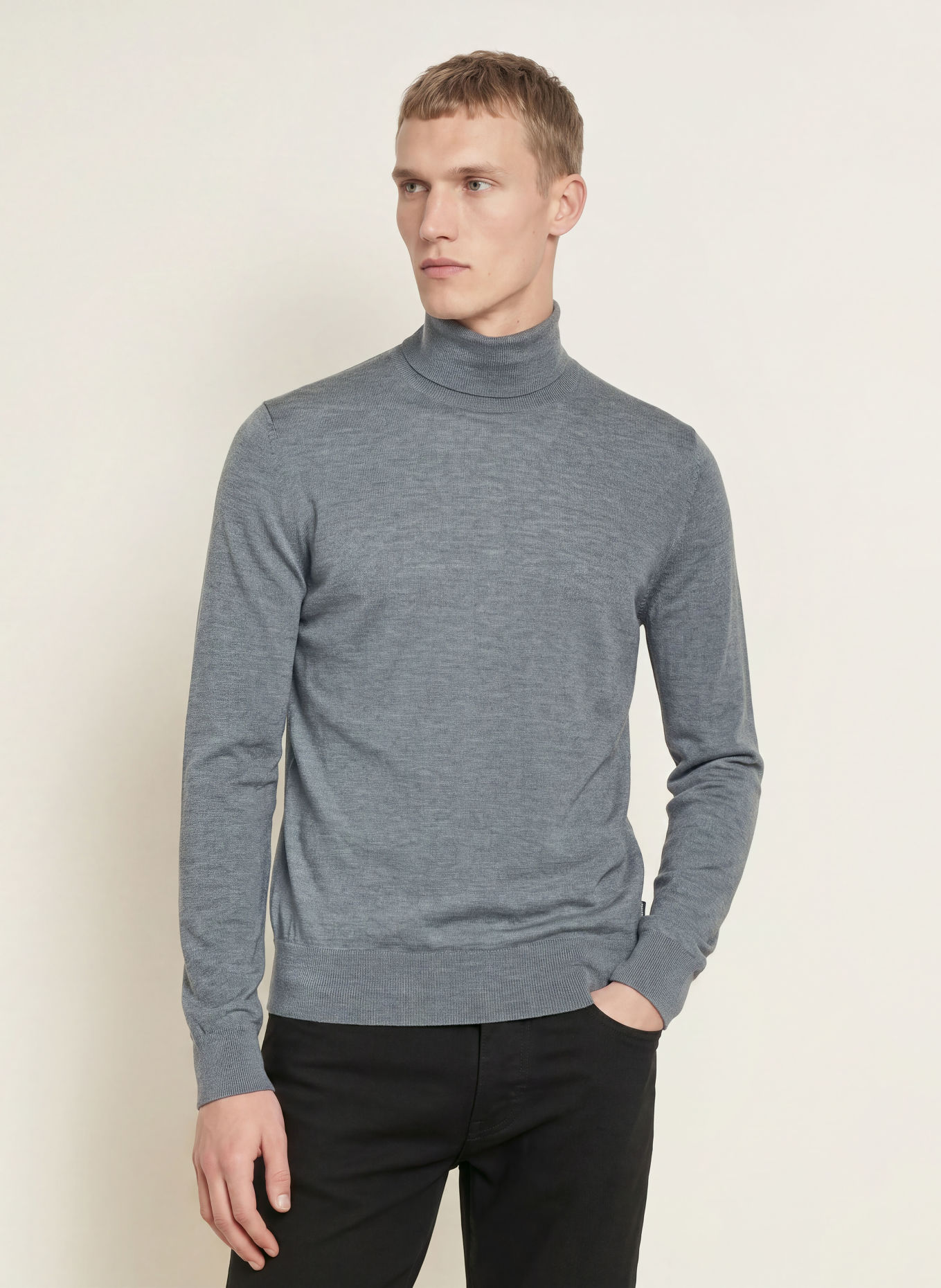 BOSS Rollkragenpullover MUSSO: GRAU