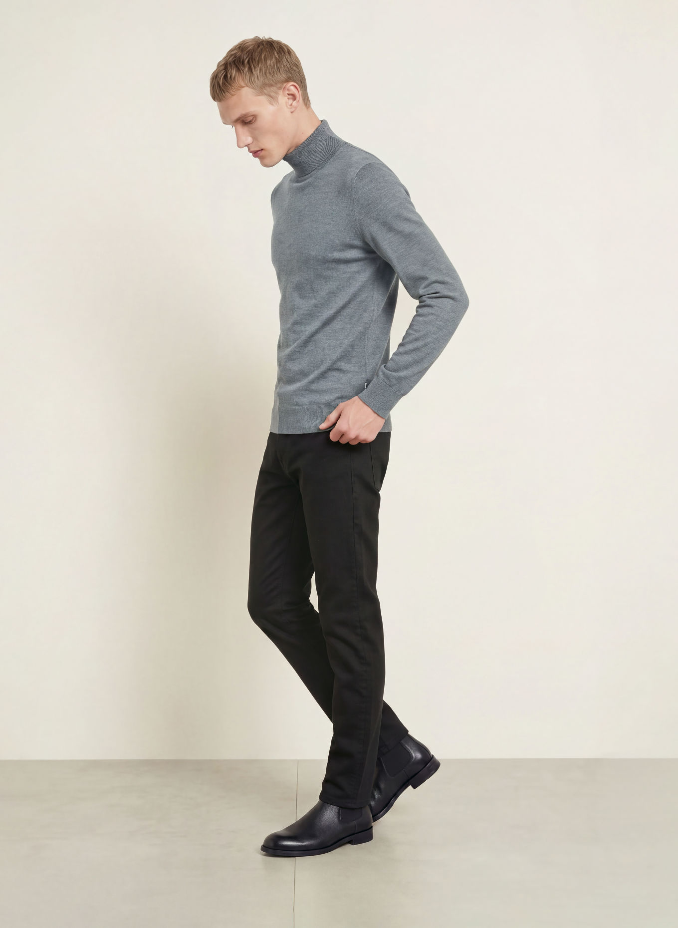 BOSS Rollkragenpullover MUSSO: GRAU