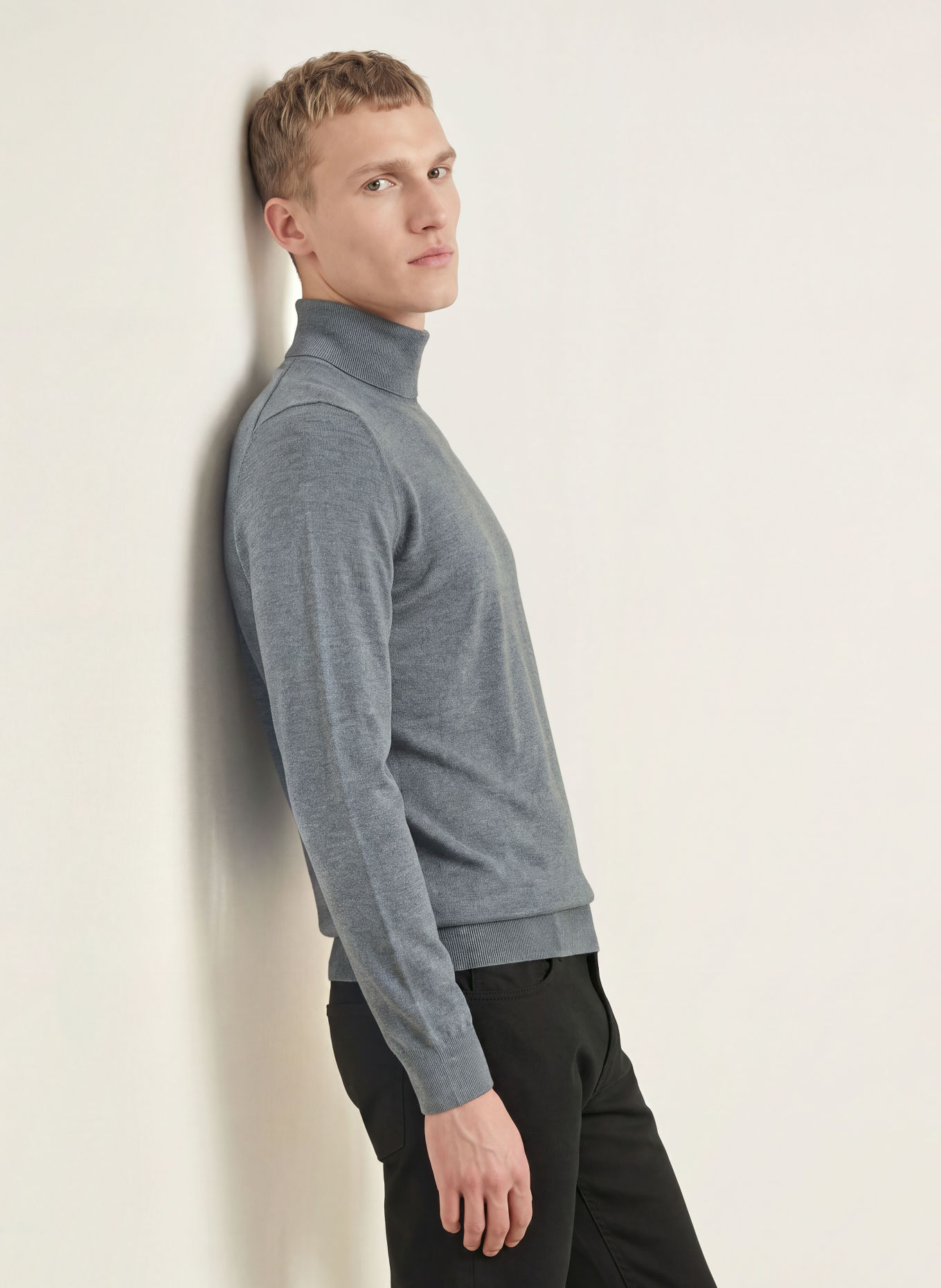 BOSS Rollkragenpullover MUSSO: GRAU
