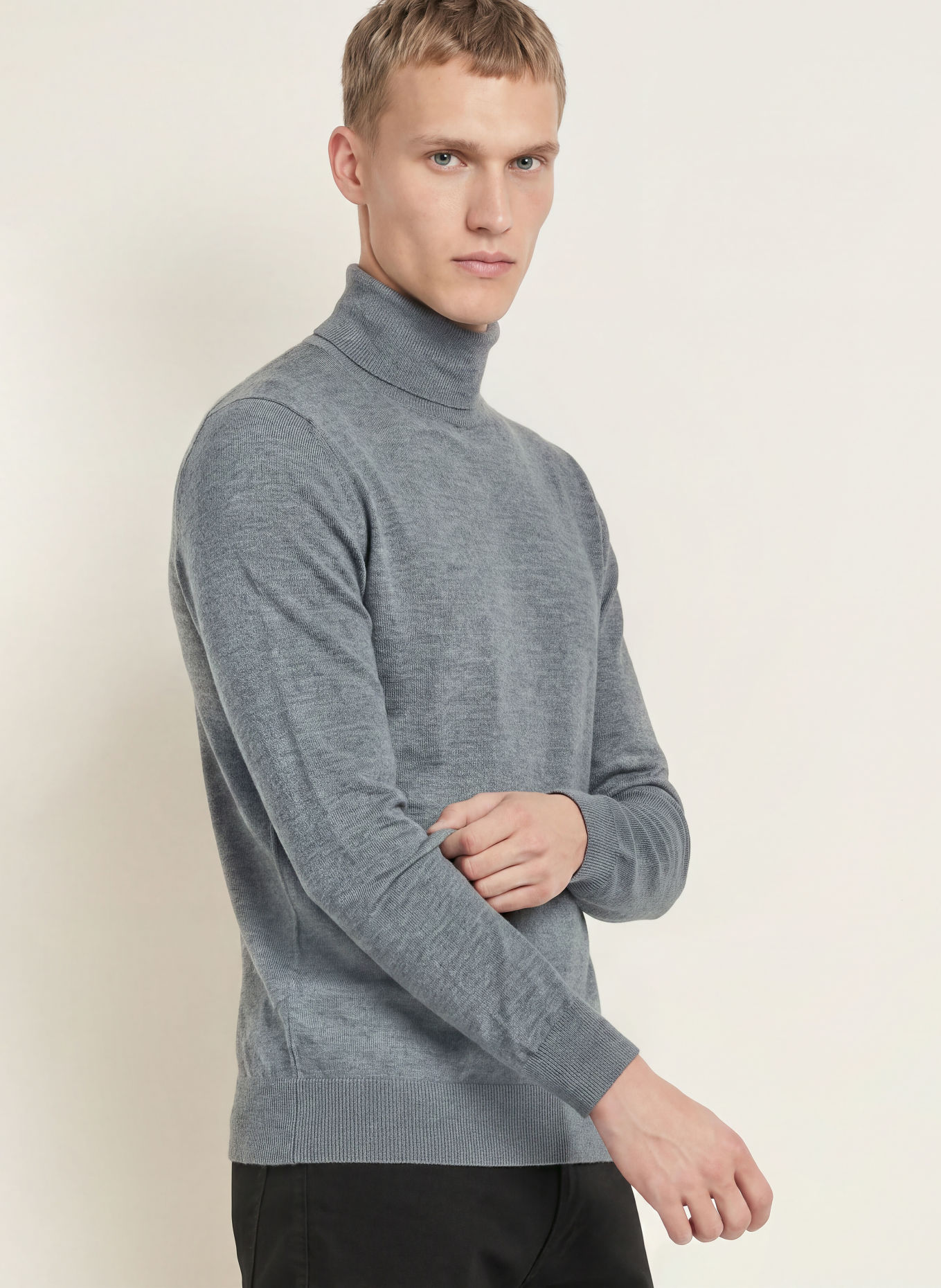 BOSS Rollkragenpullover MUSSO: GRAU