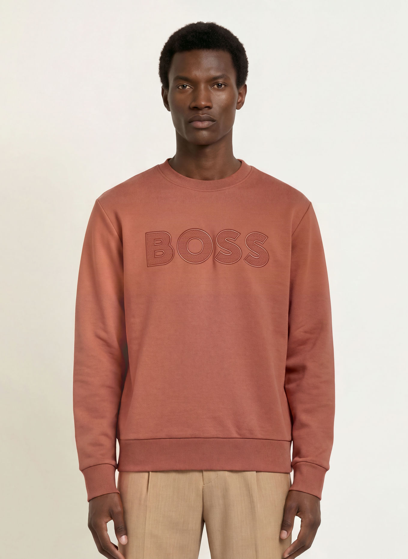 BOSS Sweatshirt SOLERI: DONKERORANJE