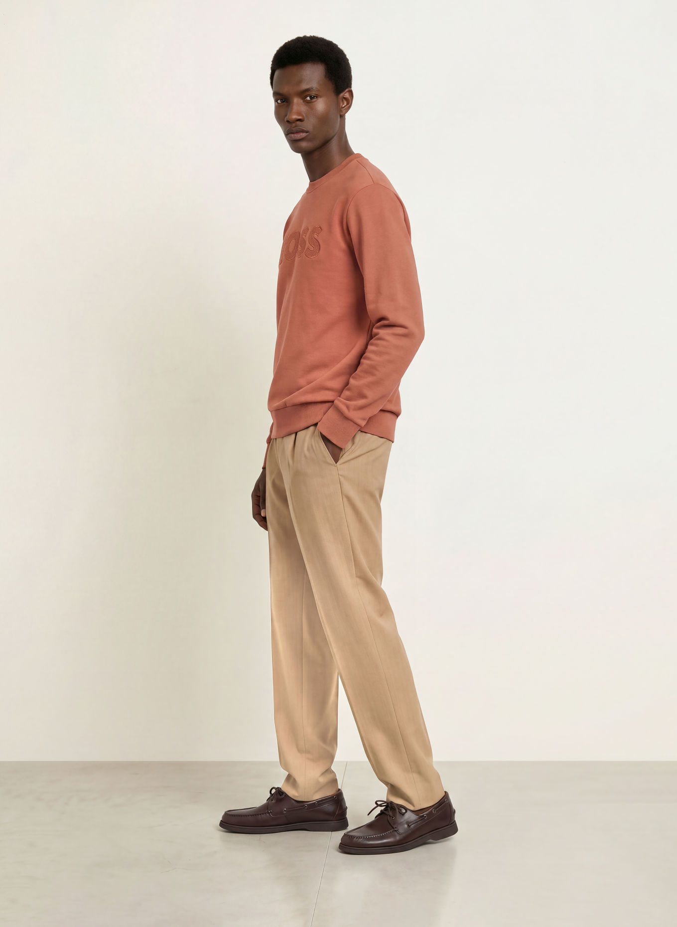 BOSS Sweatshirt SOLERI: DONKERORANJE