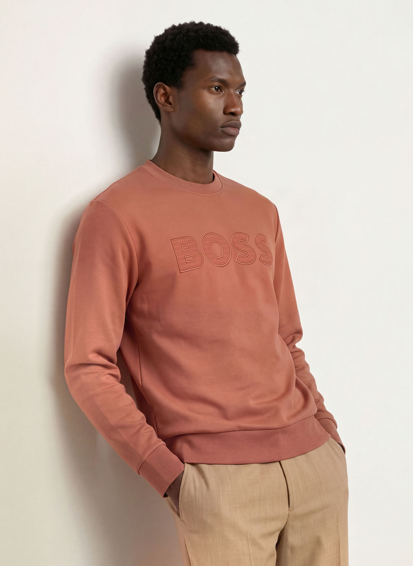 BOSS Sweatshirt SOLERI: DONKERORANJE