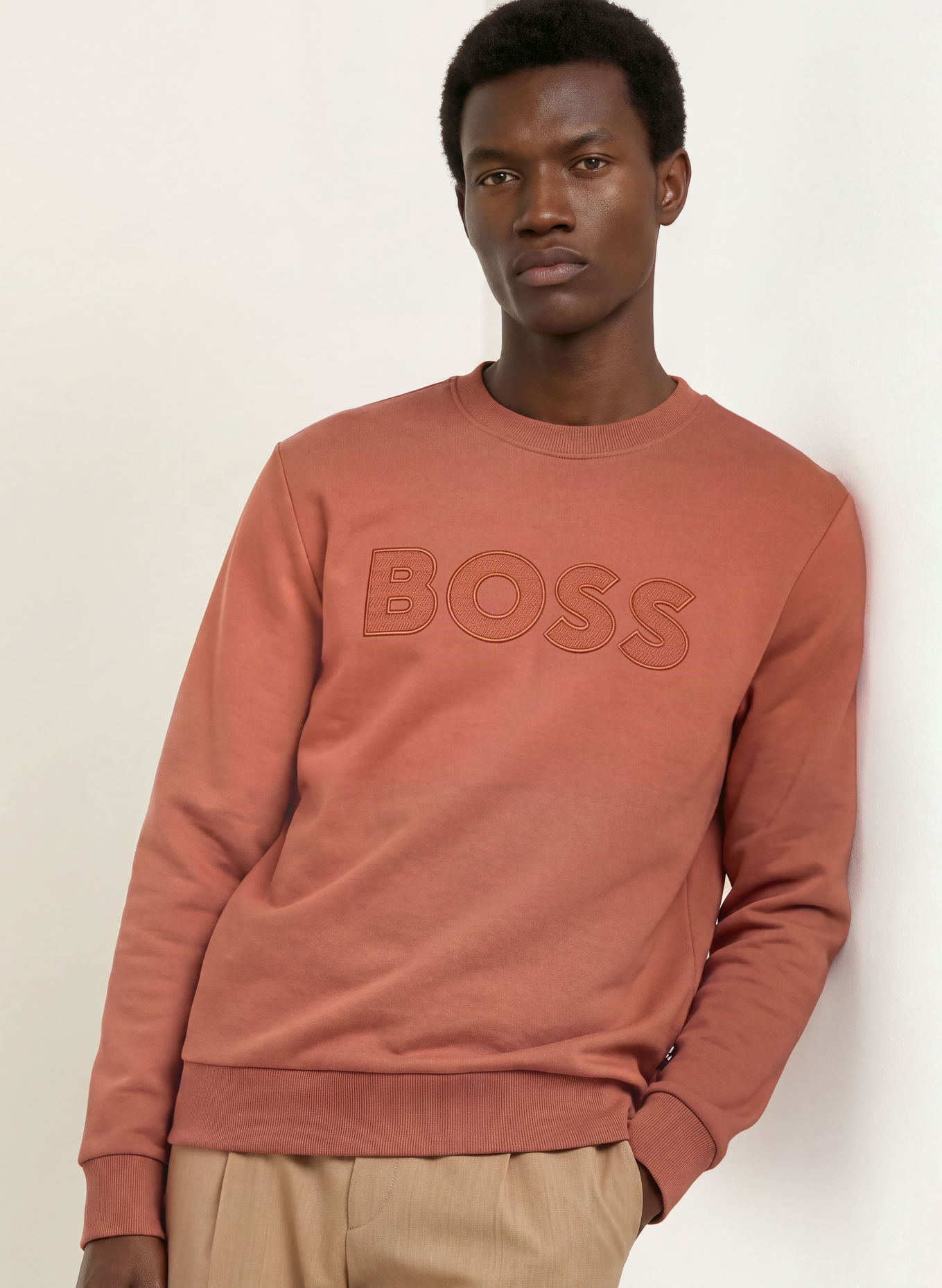 BOSS Sweatshirt SOLERI: DONKERORANJE