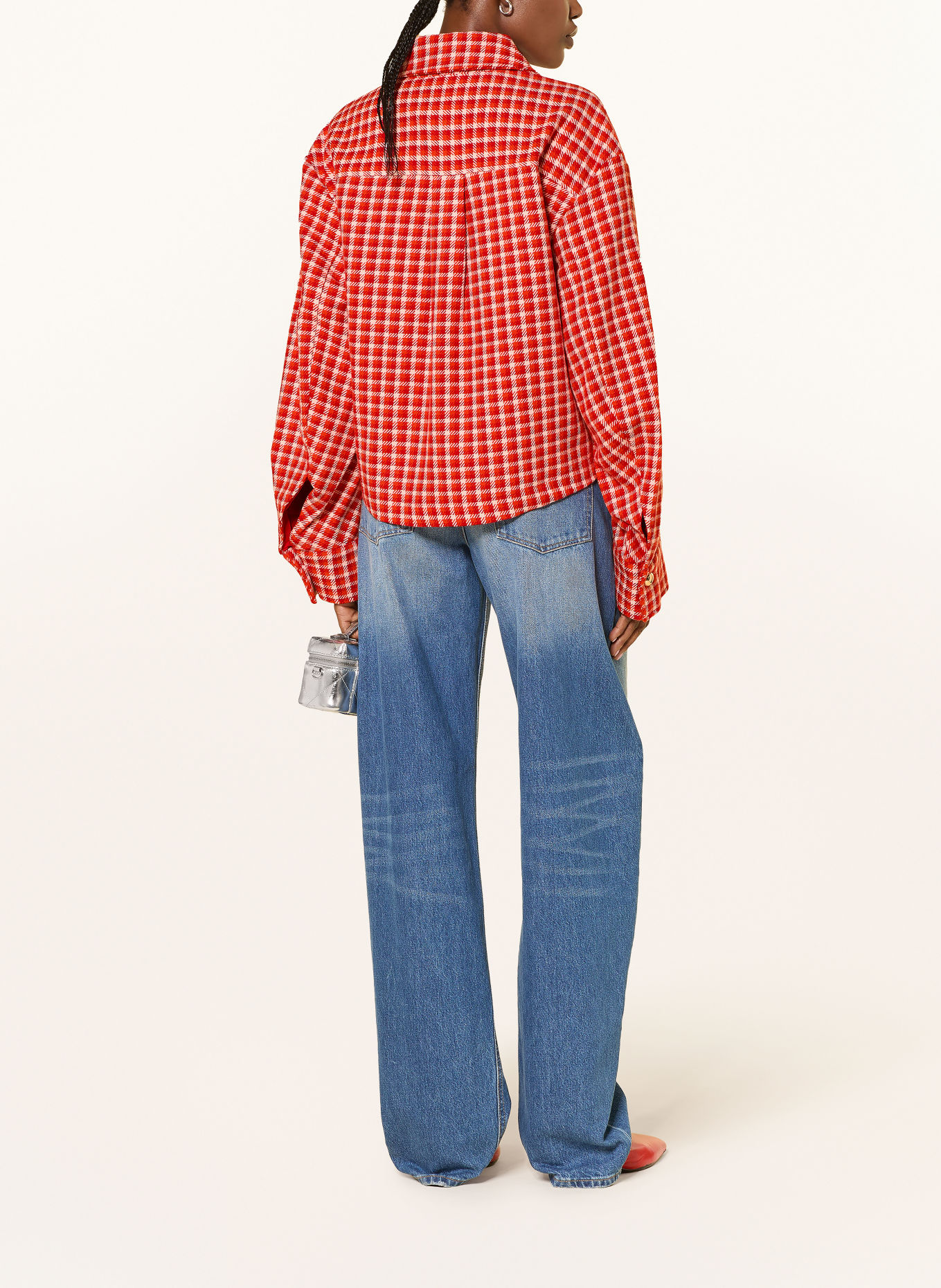 ESSENTIEL ANTWERP KITTEN Overshirt: RED / ECRU / ORANGE