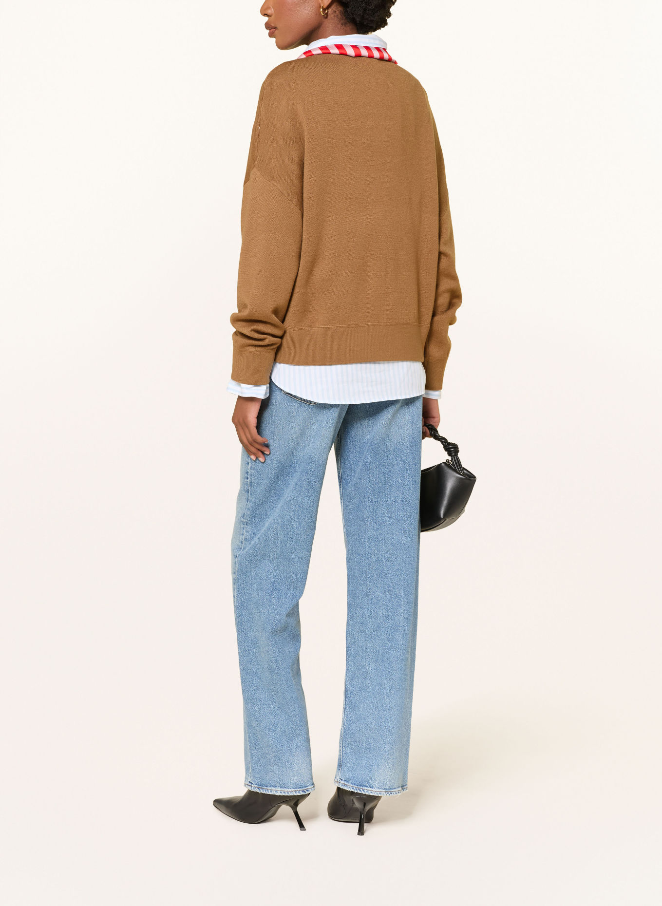 ESSENTIEL ANTWERP Pullover KURTIS mit Schmucksteinen: COGNAC / HELLROSA / ROT