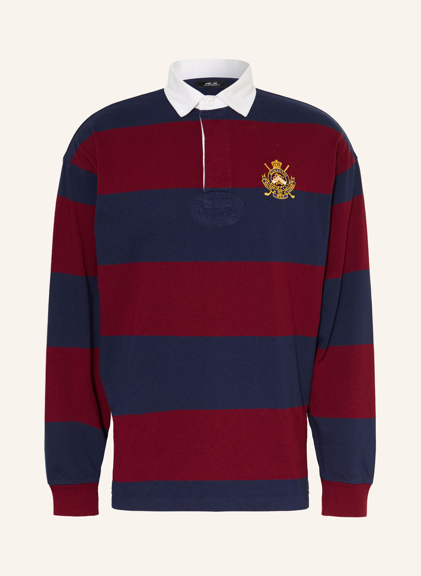 RLX RALPH LAUREN Rugby shirt: DARK BLUE / DARK RED / DARK YELLOW