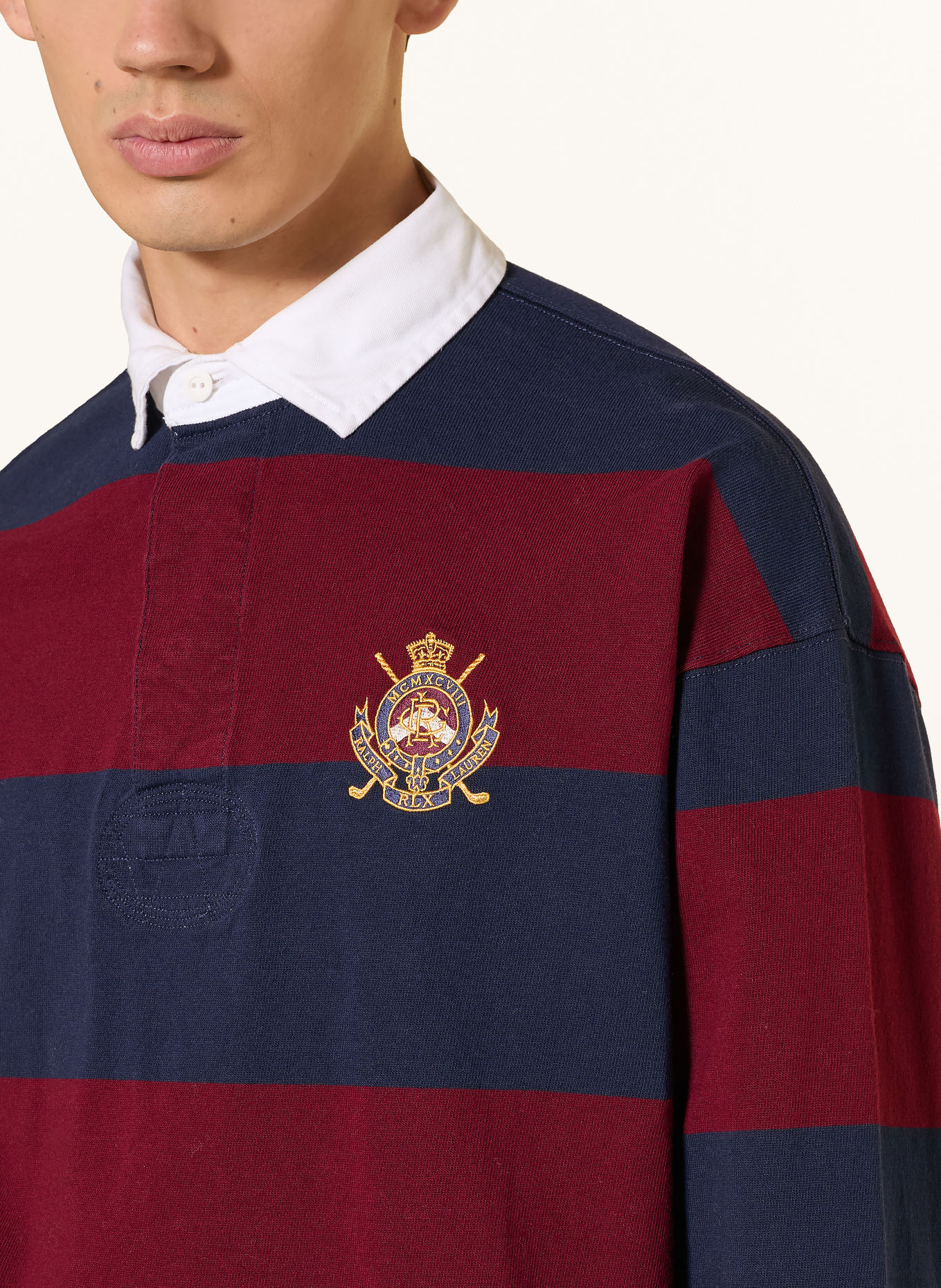 RLX RALPH LAUREN Rugby shirt: DARK BLUE / DARK RED / DARK YELLOW