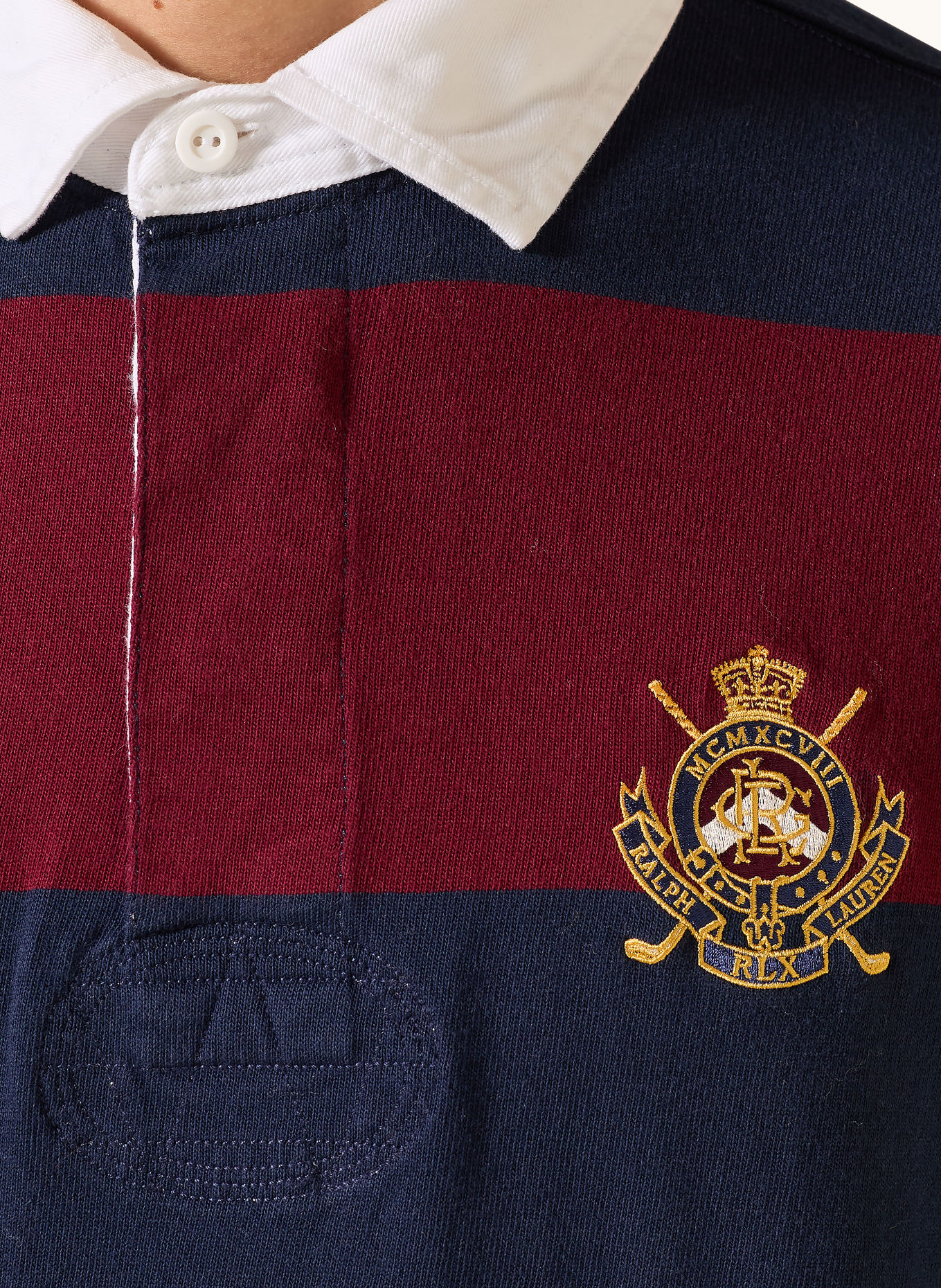 RLX RALPH LAUREN Rugby shirt: DARK BLUE / DARK RED / DARK YELLOW