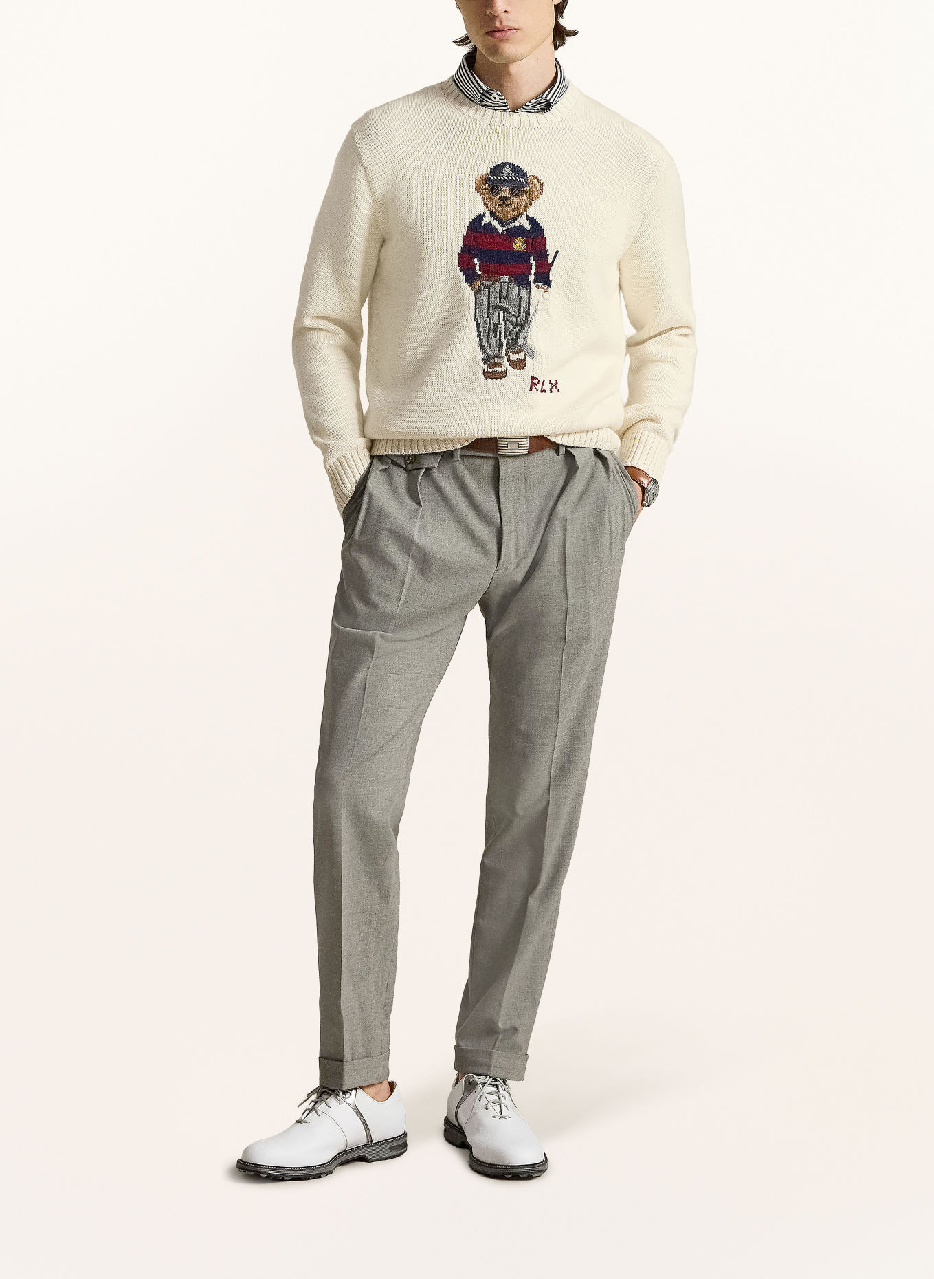 RLX RALPH LAUREN Trui: CRÈME / DONKERROOD / DONKERBLAUW