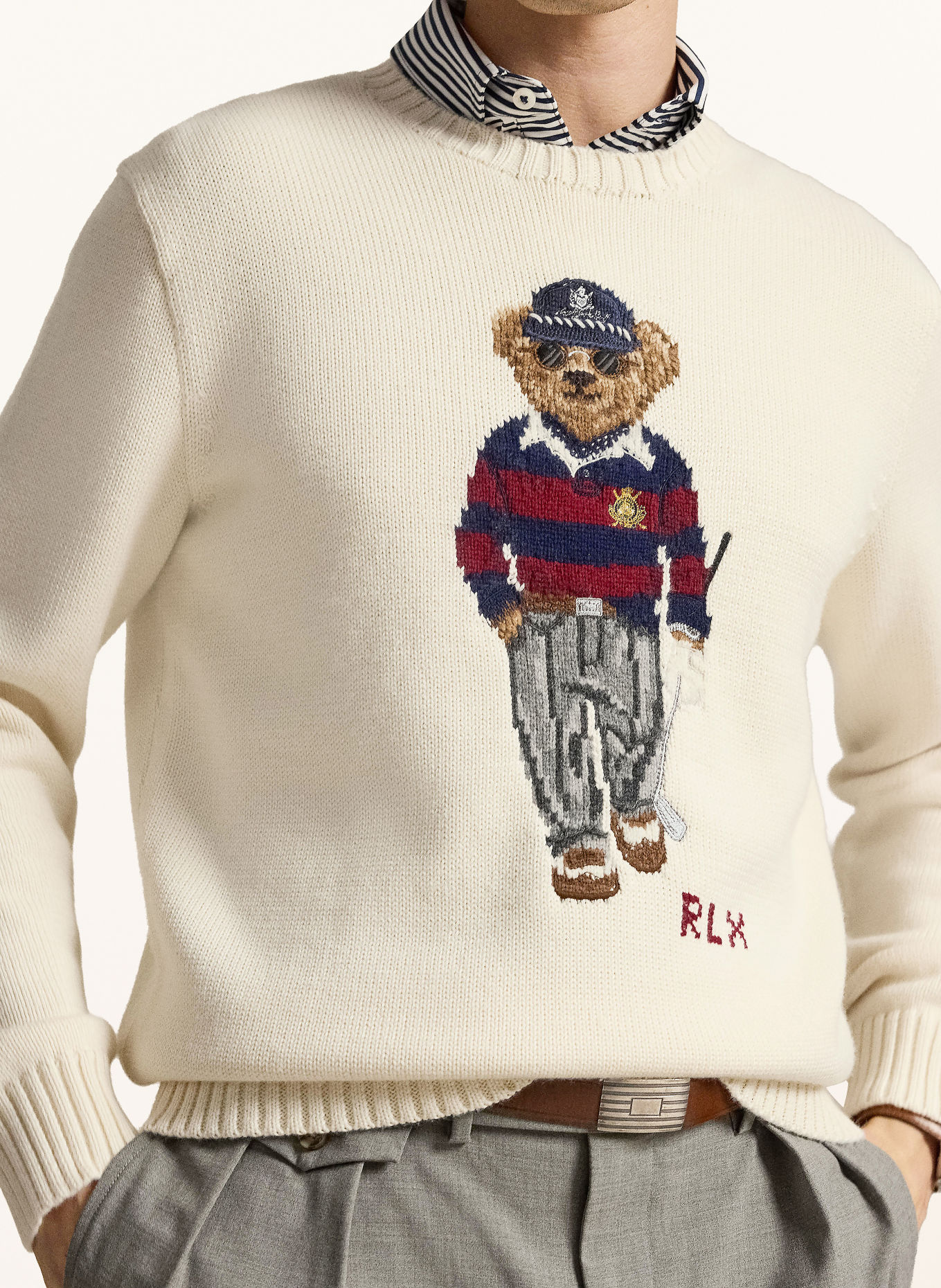 RLX RALPH LAUREN Trui: CRÈME / DONKERROOD / DONKERBLAUW