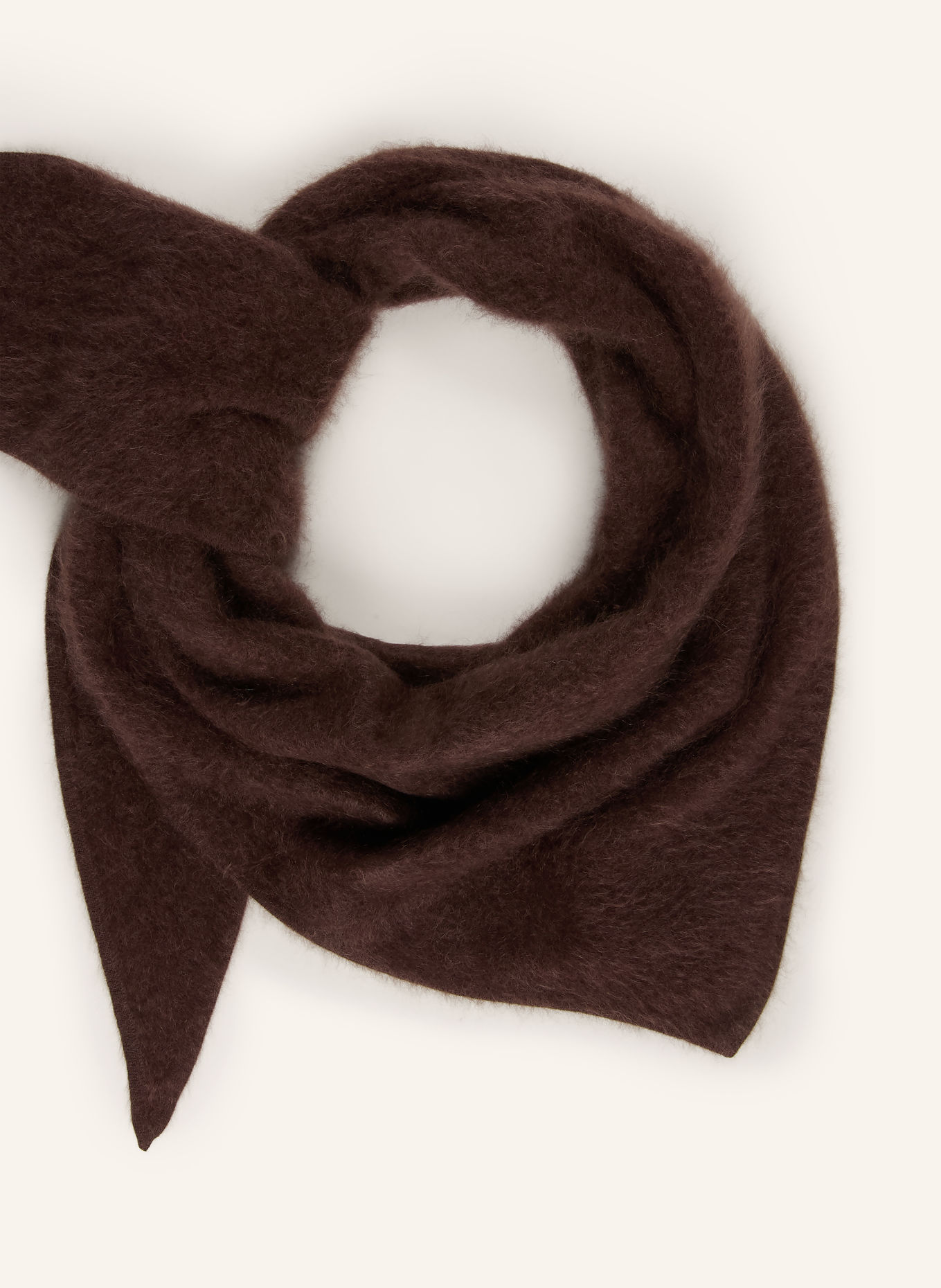 SOFT GOAT Foulard triangulaire en cachemire: MARRON FONCÉ