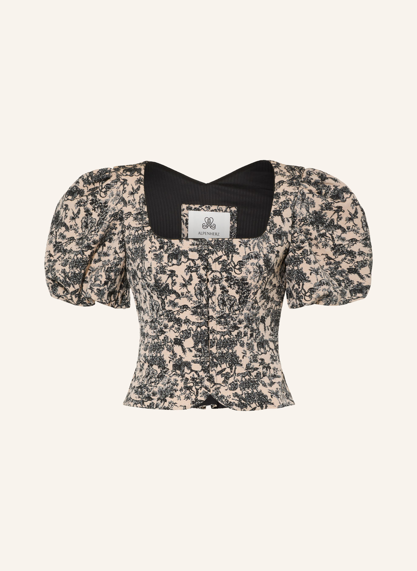 AlpenHERZ Dirndl-lijfje MAREN: BEIGE / ZWART