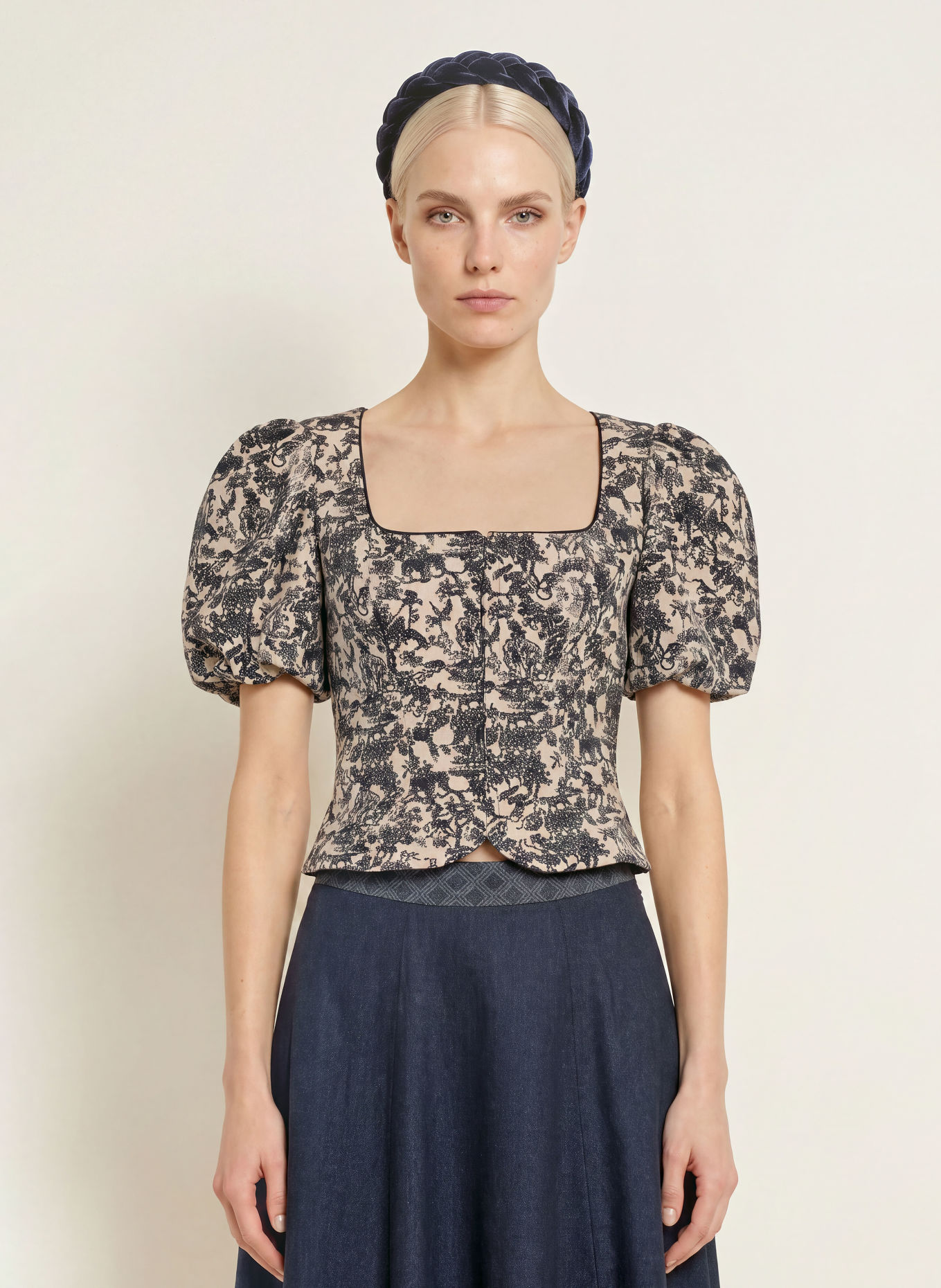 AlpenHERZ Dirndl-lijfje MAREN: BEIGE / ZWART