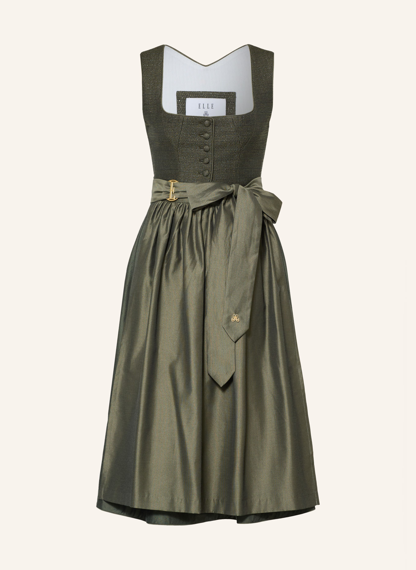 AlpenHERZ Dirndl ELLE mit Glitzergarn: OLIV
