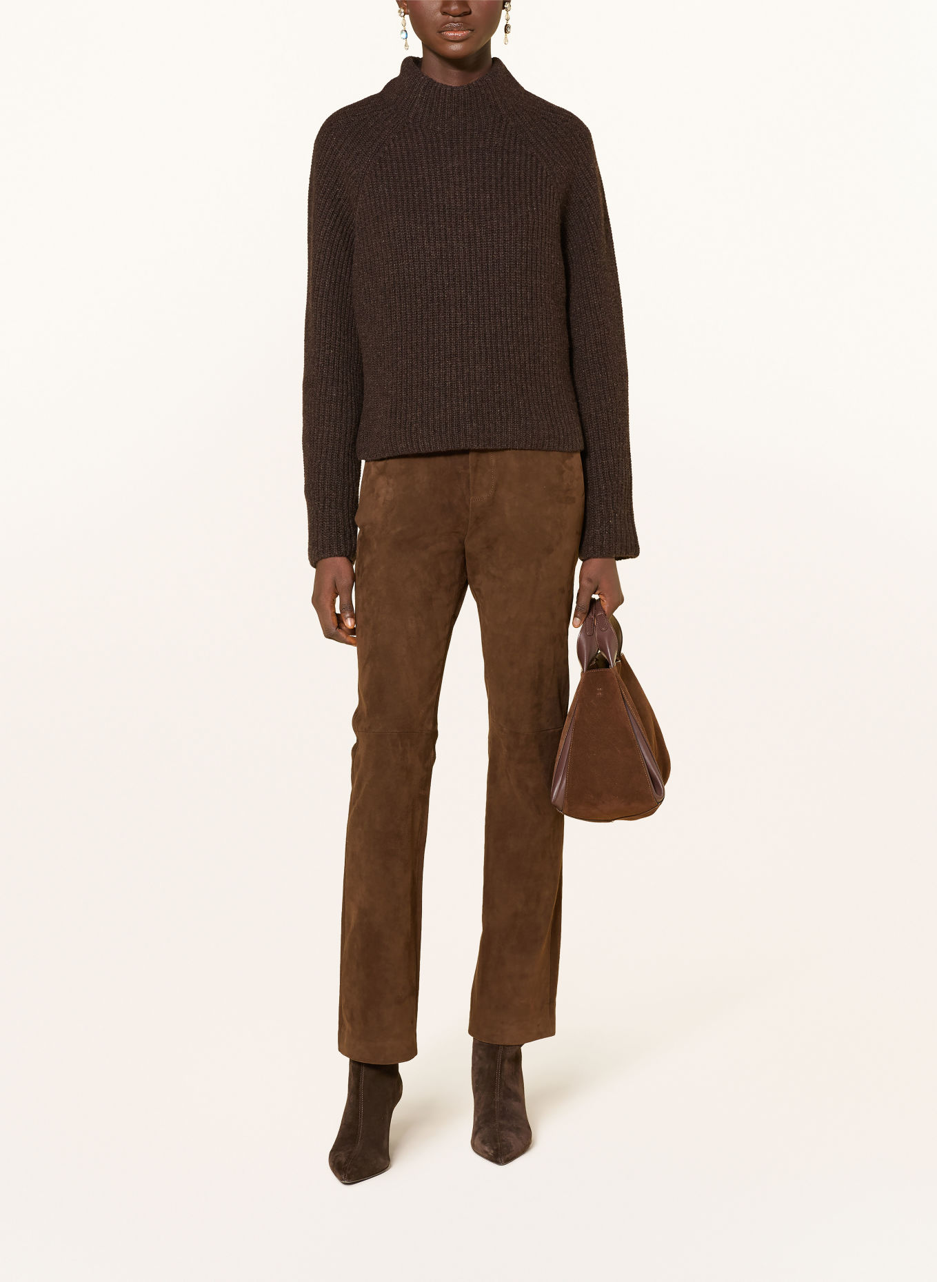 MEINDL EASY KICK Leather Pants: DARK BROWN